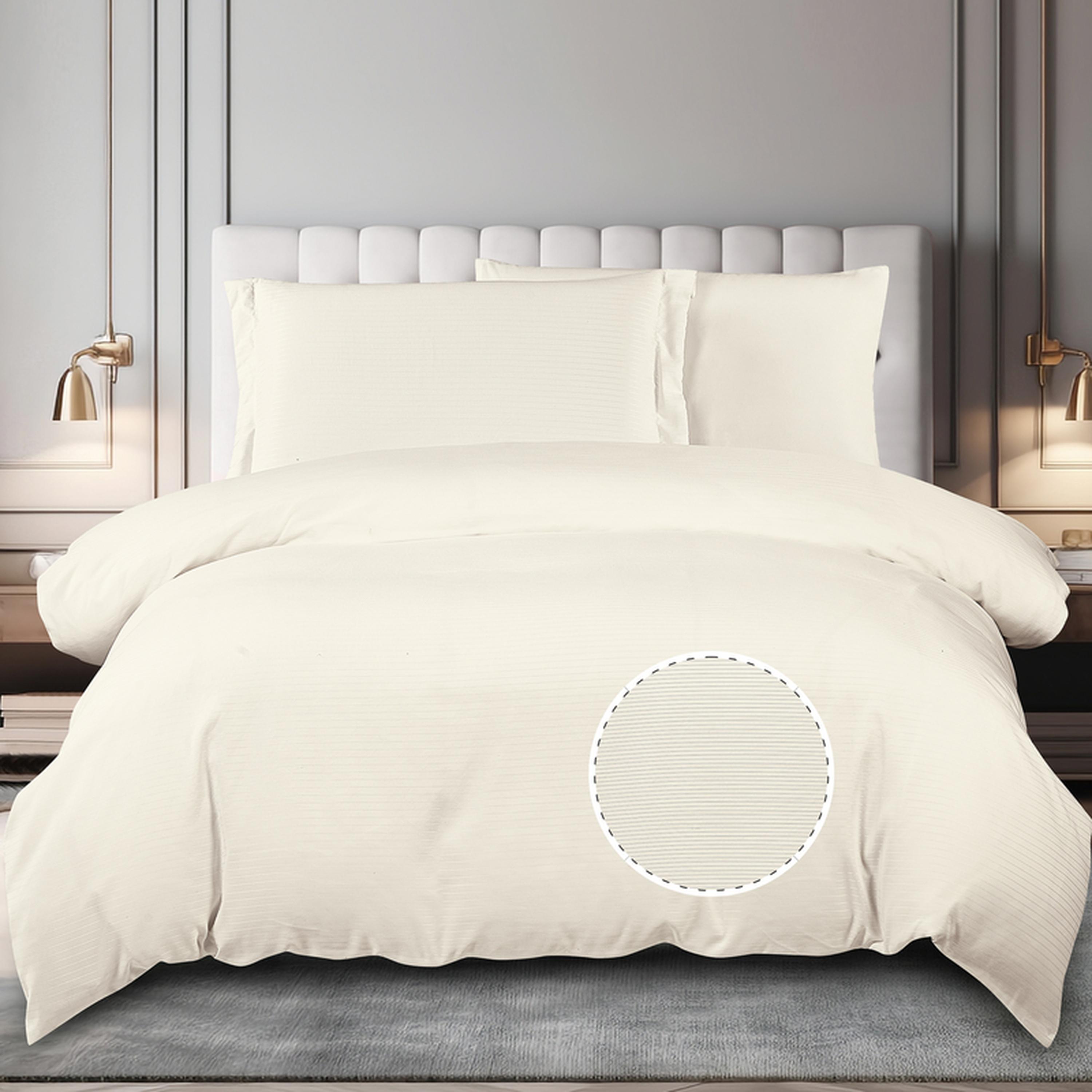 طقم غطاء لحاف مفرد فندقي مايكروفايبر مقلم 4 قطع من دونتيلا - 170x230 سم-household-bedding-duvetandcovers-duvetcovers-image-7