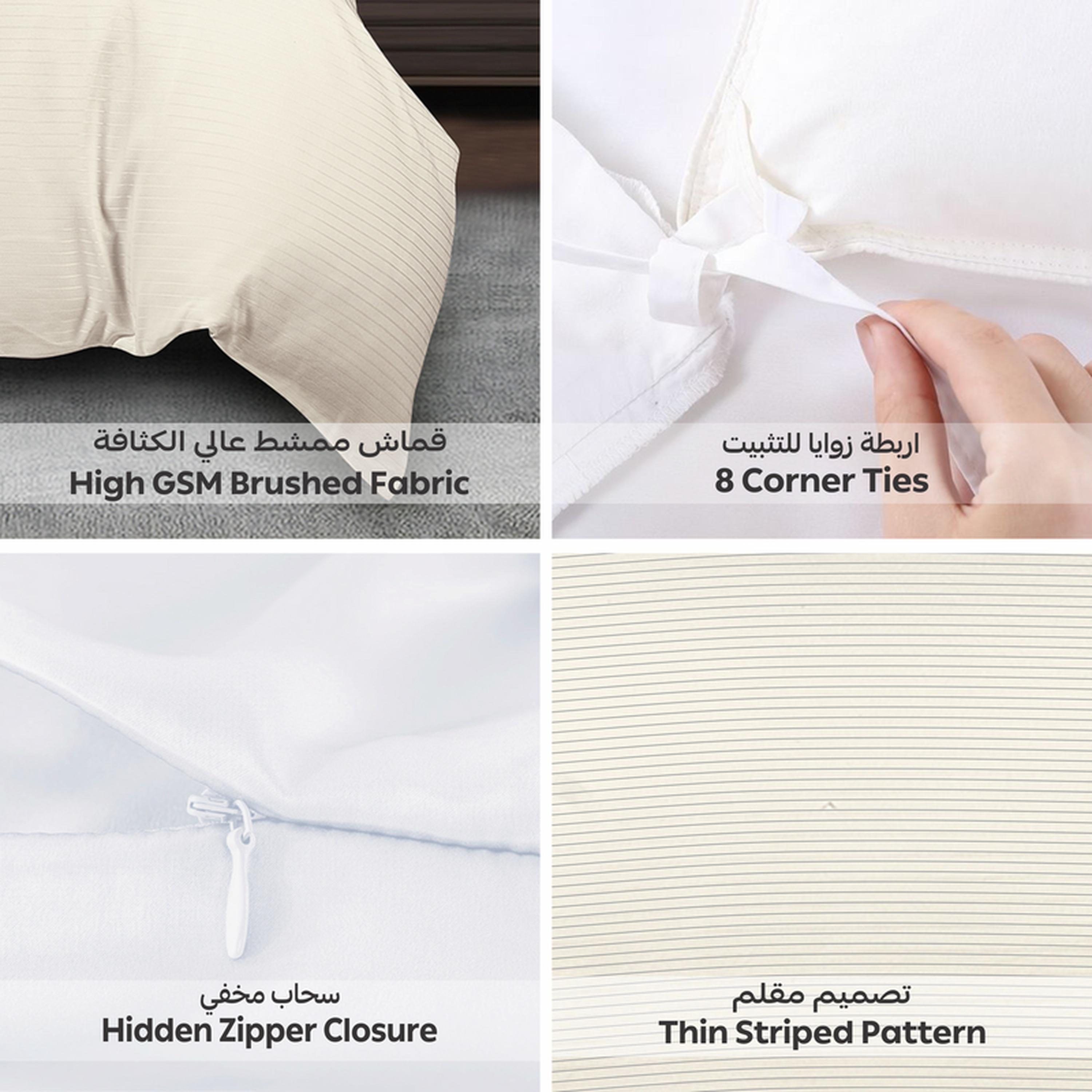 طقم غطاء لحاف مفرد فندقي مايكروفايبر مقلم 4 قطع من دونتيلا - 170x230 سم-household-bedding-duvetandcovers-duvetcovers-image-10