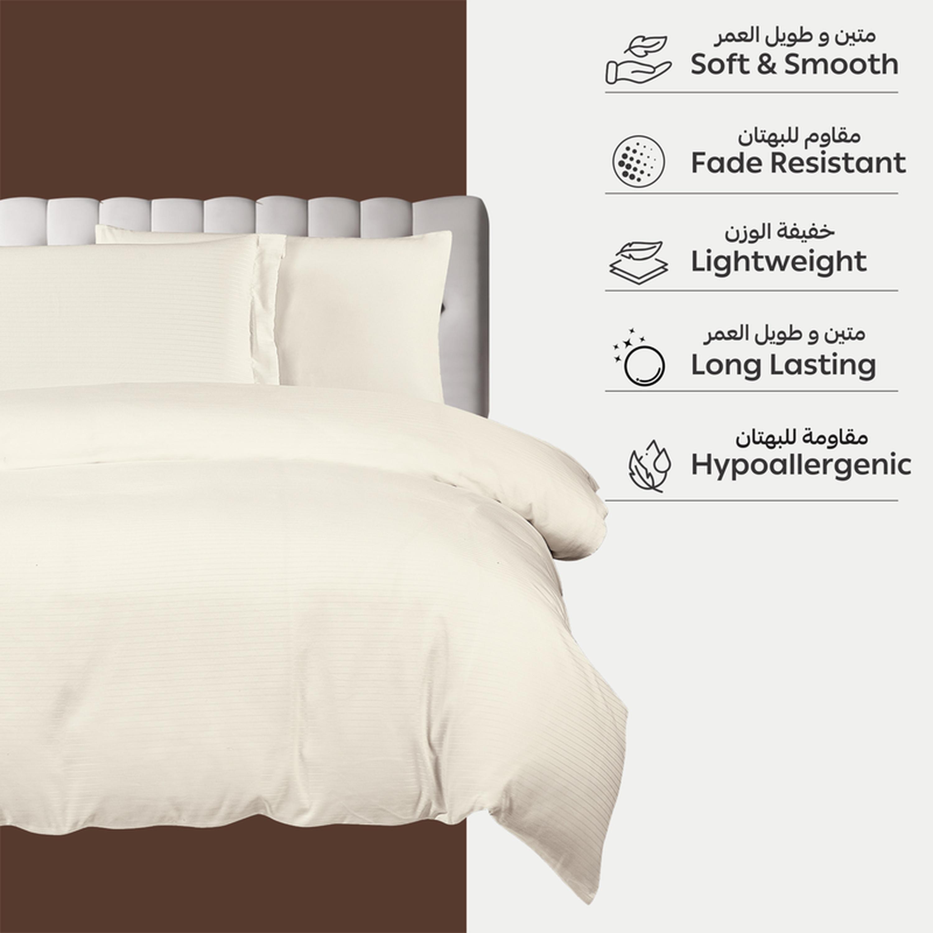 طقم غطاء لحاف مفرد فندقي مايكروفايبر مقلم 4 قطع من دونتيلا - 170x230 سم-household-bedding-duvetandcovers-duvetcovers-image-11