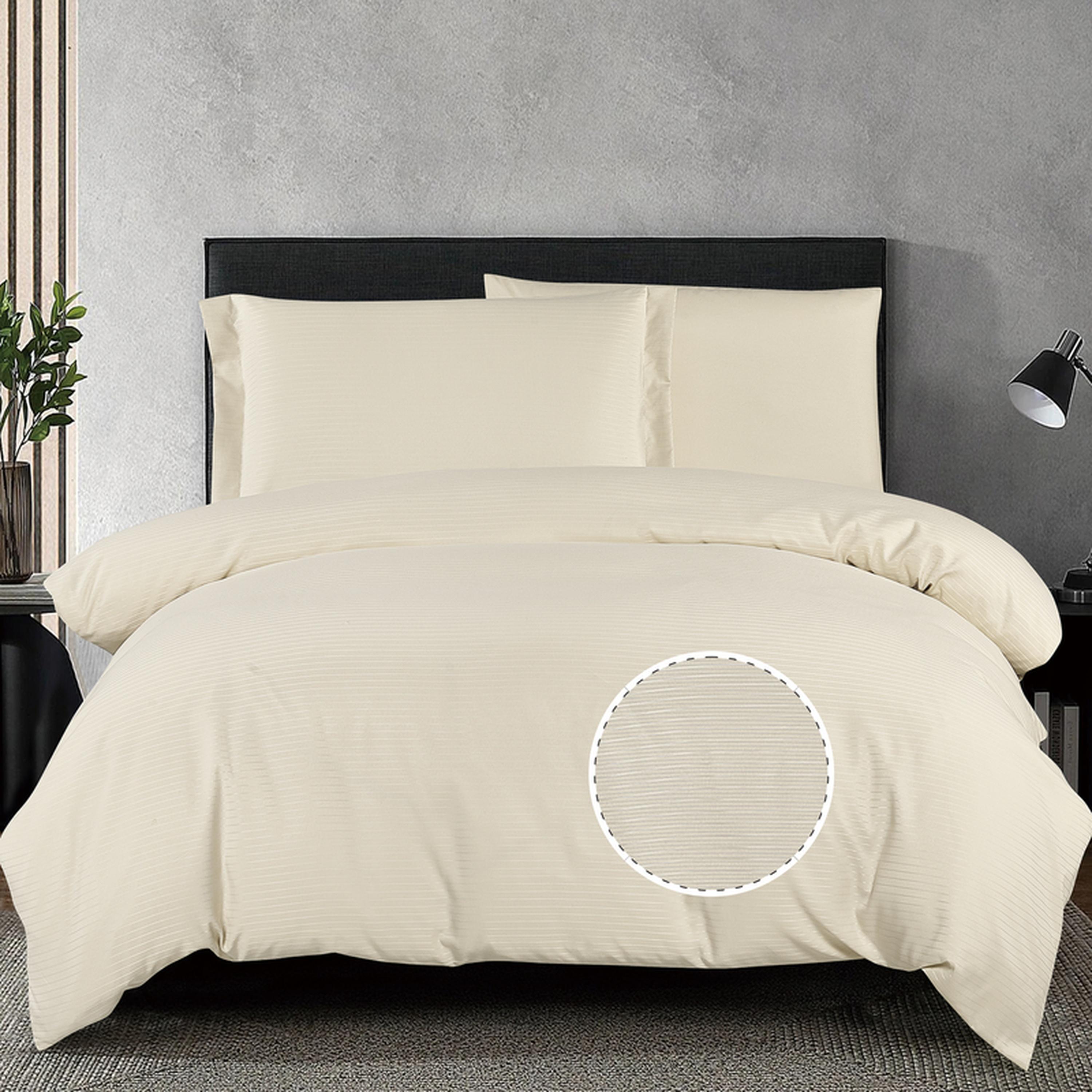 طقم غطاء لحاف مفرد فندقي مايكروفايبر مقلم 4 قطع من دونتيلا - 170x230 سم-household-bedding-duvetandcovers-duvetcovers-image-13