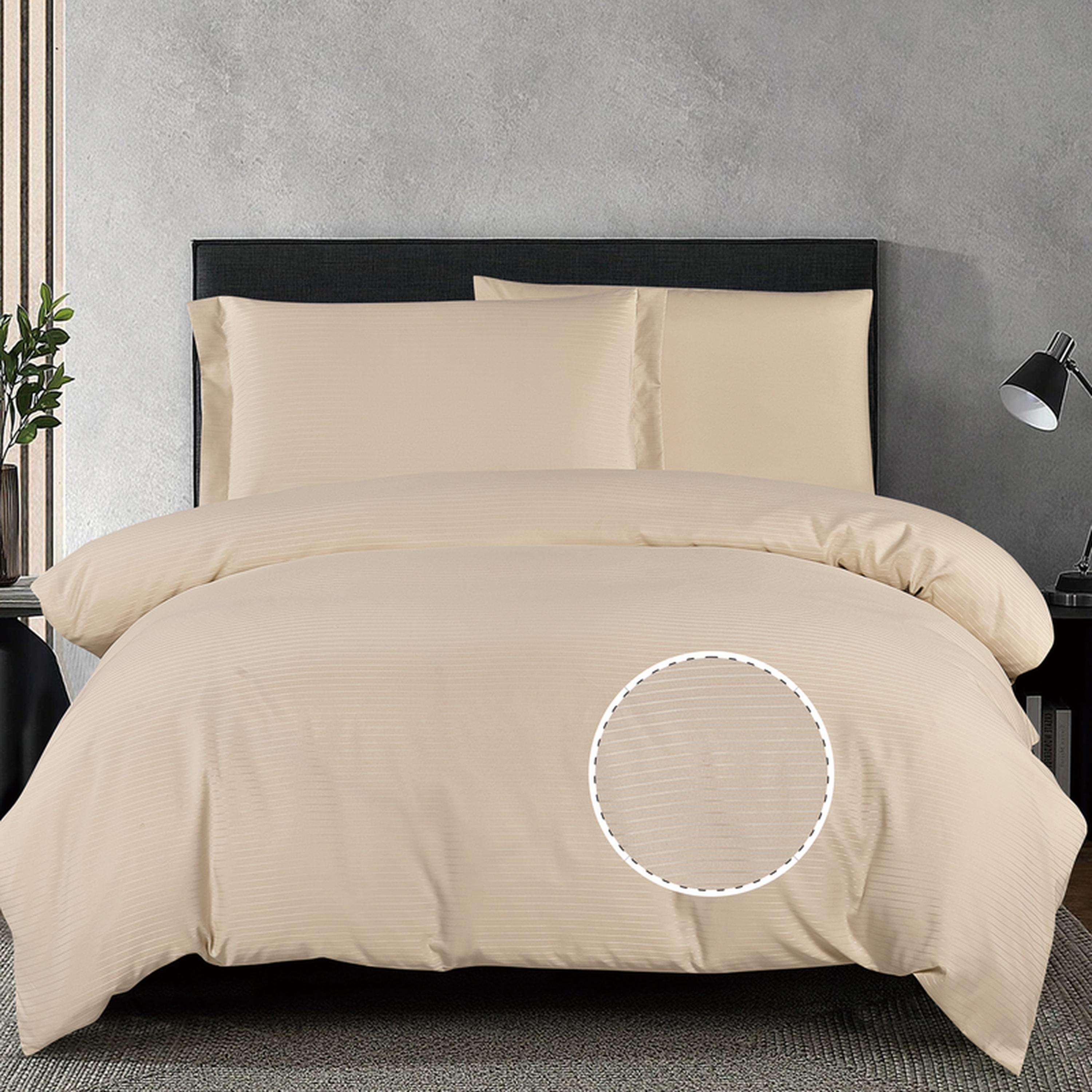 طقم غطاء لحاف مفرد فندقي مايكروفايبر مقلم 4 قطع من دونتيلا - 170x230 سم-household-bedding-duvetandcovers-duvetcovers-image-19