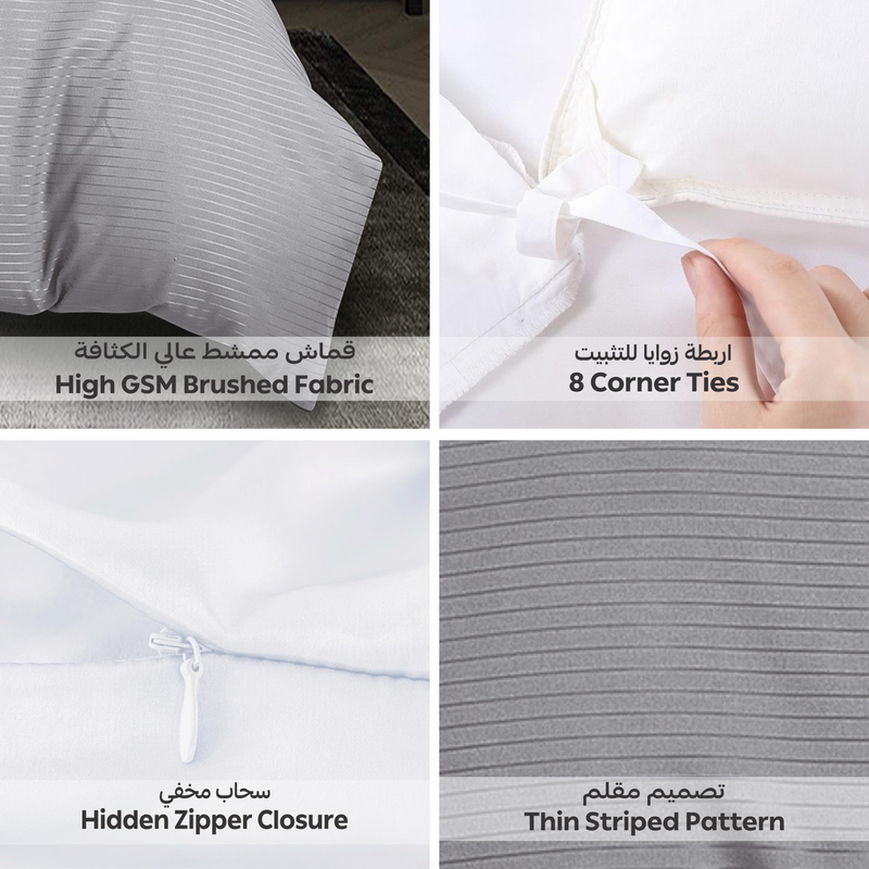 طقم غطاء لحاف مفرد فندقي مايكروفايبر مقلم 4 قطع من دونتيلا - 170x230 سم-household-bedding-duvetandcovers-duvetcovers-image-28