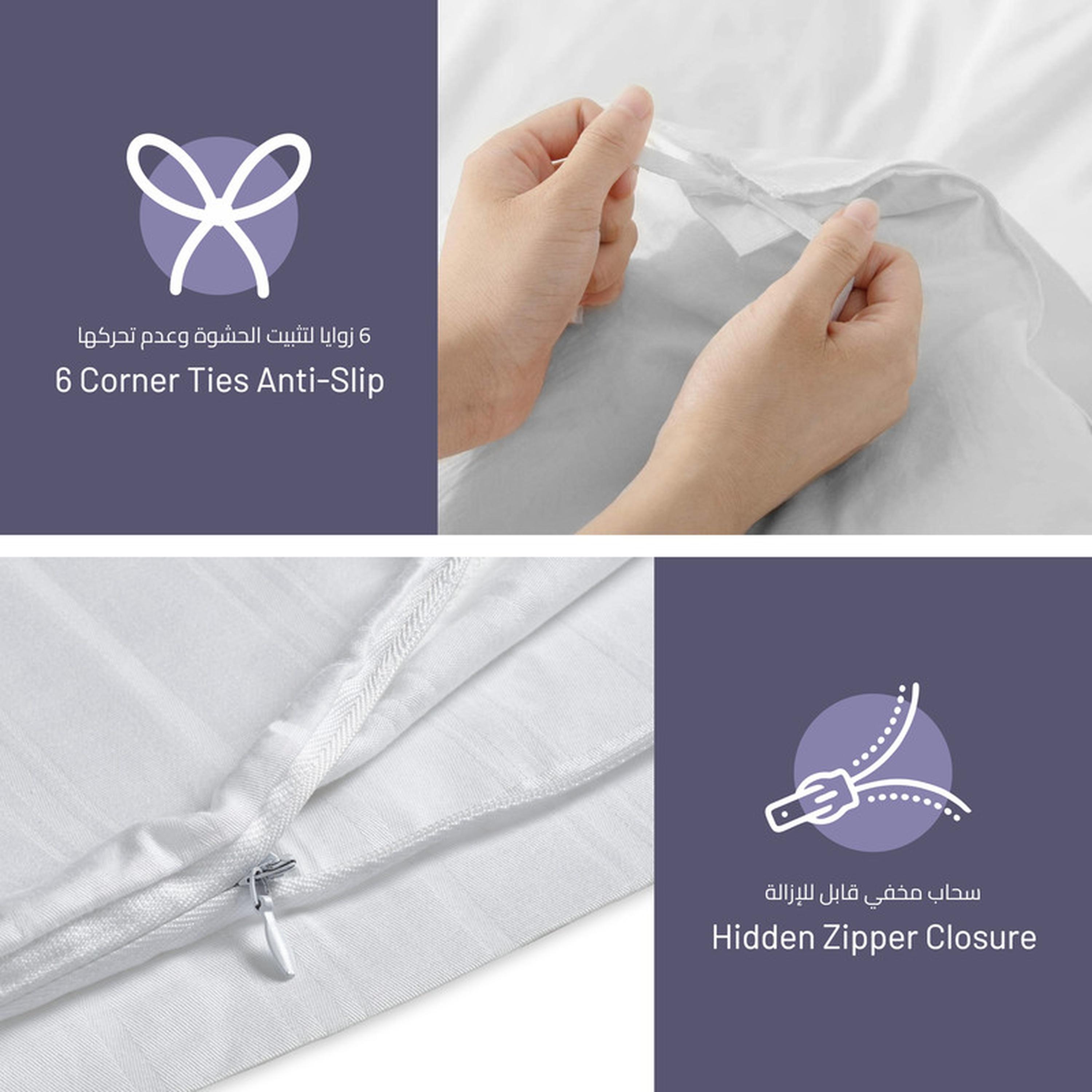 طقم لحاف كينج مخطط 6 قطع من دونتيلا - 240×260 سم-household-bedding-duvetandcovers-duvetcovers-image-26