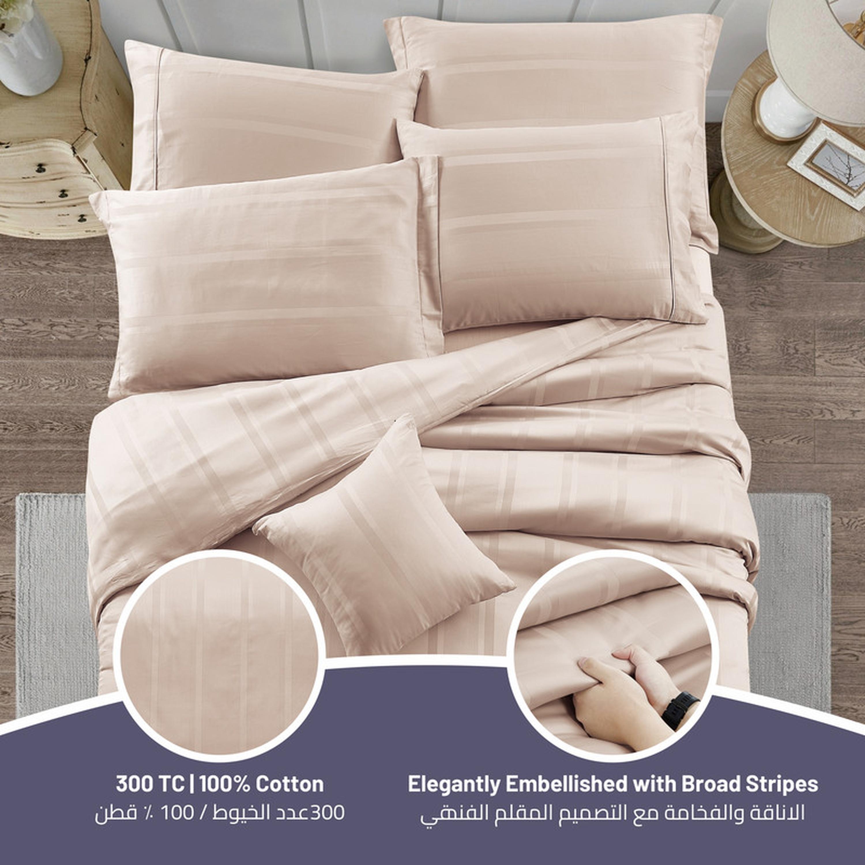 طقم لحاف كينج مخطط 6 قطع من دونتيلا - 240×260 سم-household-bedding-duvetandcovers-duvetcovers-image-27