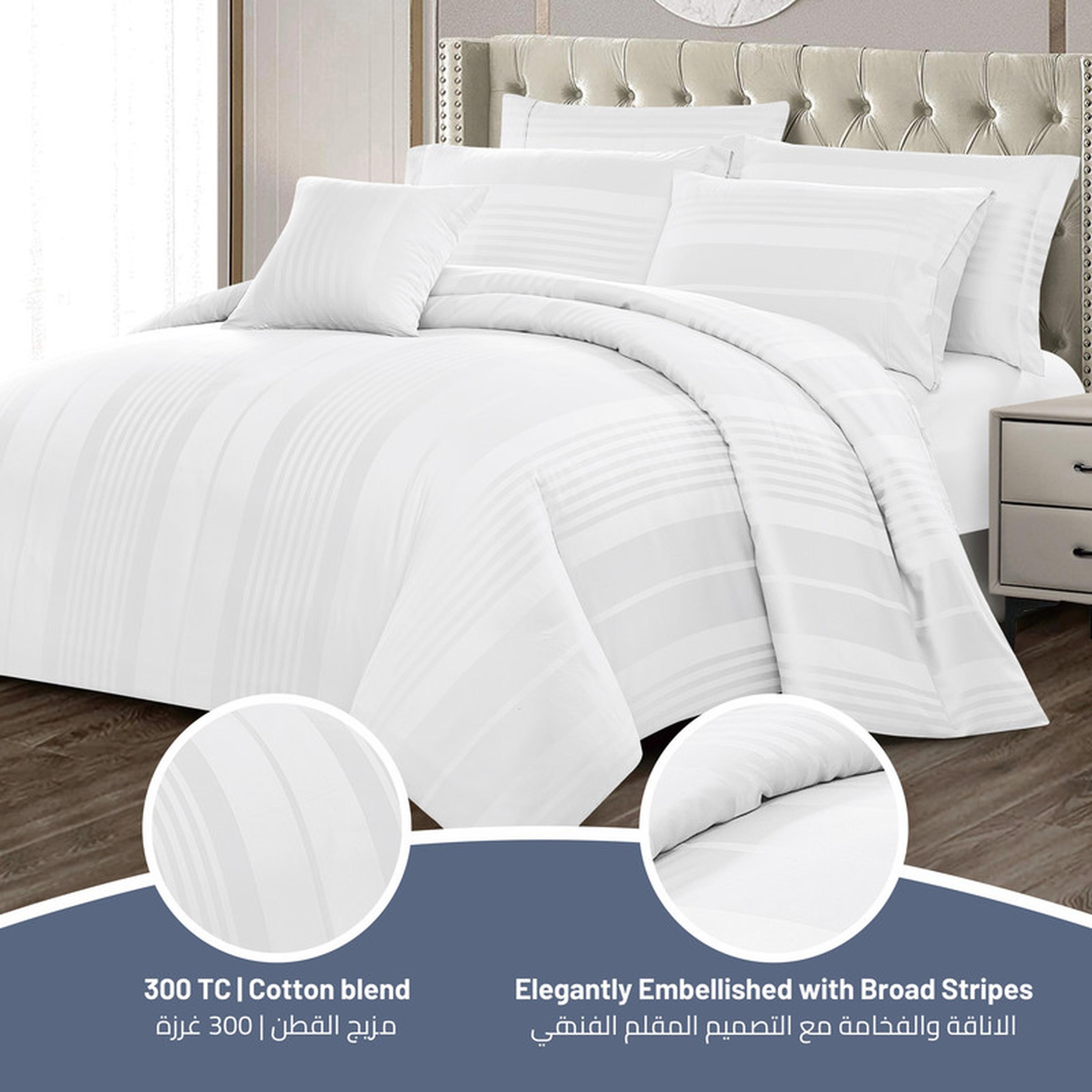 طقم لحاف كينج مخطط 6 قطع من دونتيلا - 240×260 سم-household-bedding-duvetandcovers-duvetcovers-image-34