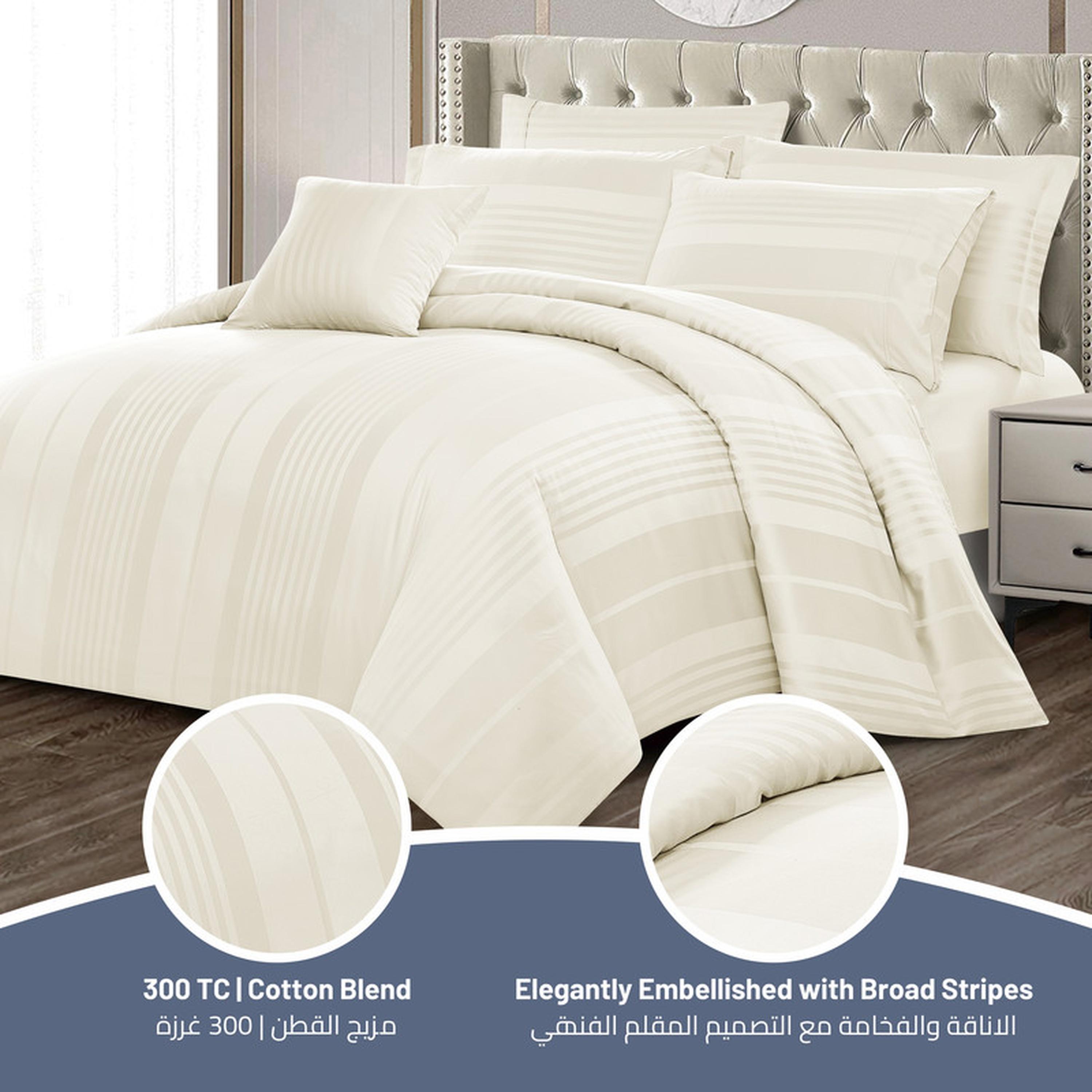 طقم لحاف كينج مخطط 6 قطع من دونتيلا - 240×260 سم-household-bedding-duvetandcovers-duvetcovers-image-41