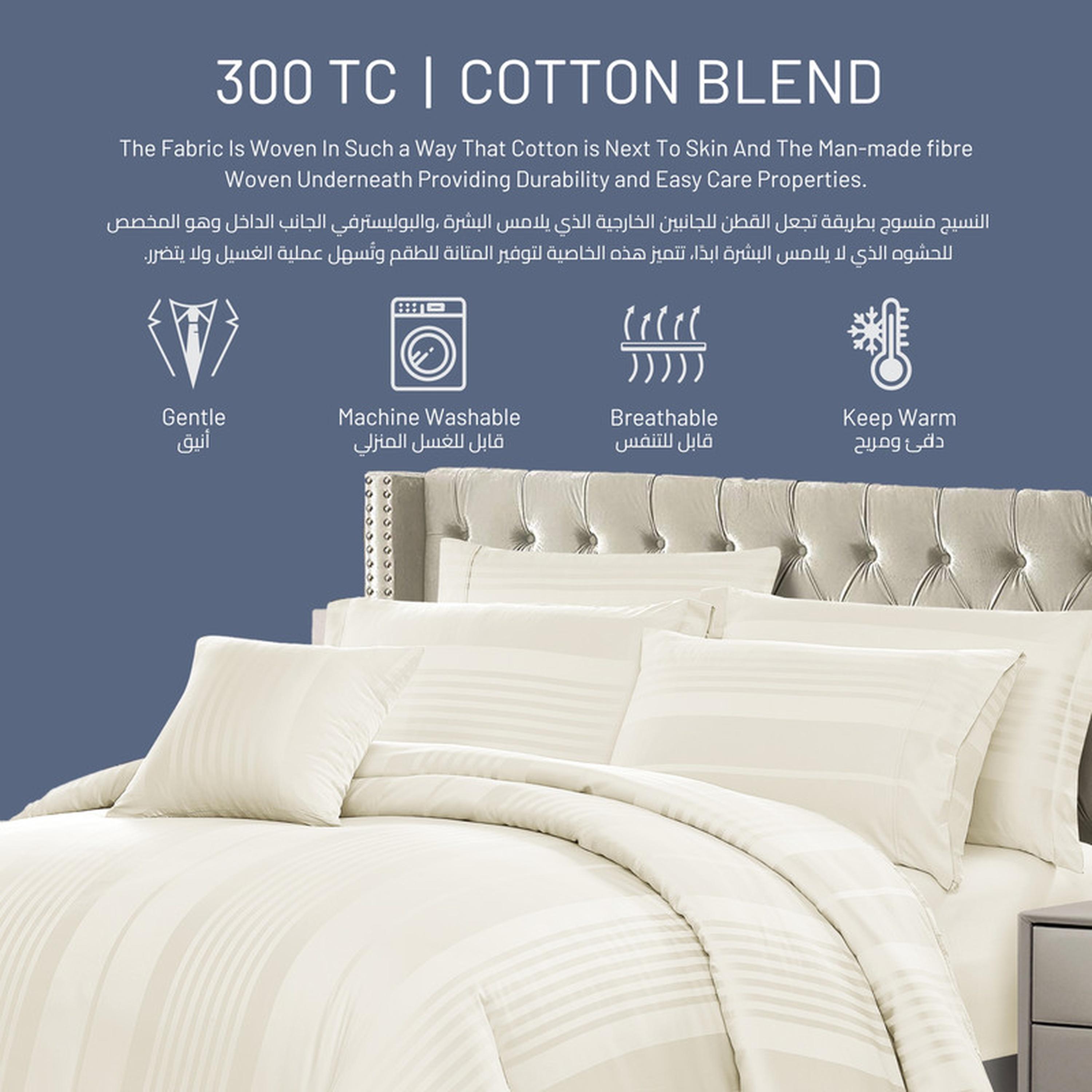 طقم لحاف كينج مخطط 6 قطع من دونتيلا - 240×260 سم-household-bedding-duvetandcovers-duvetcovers-image-42