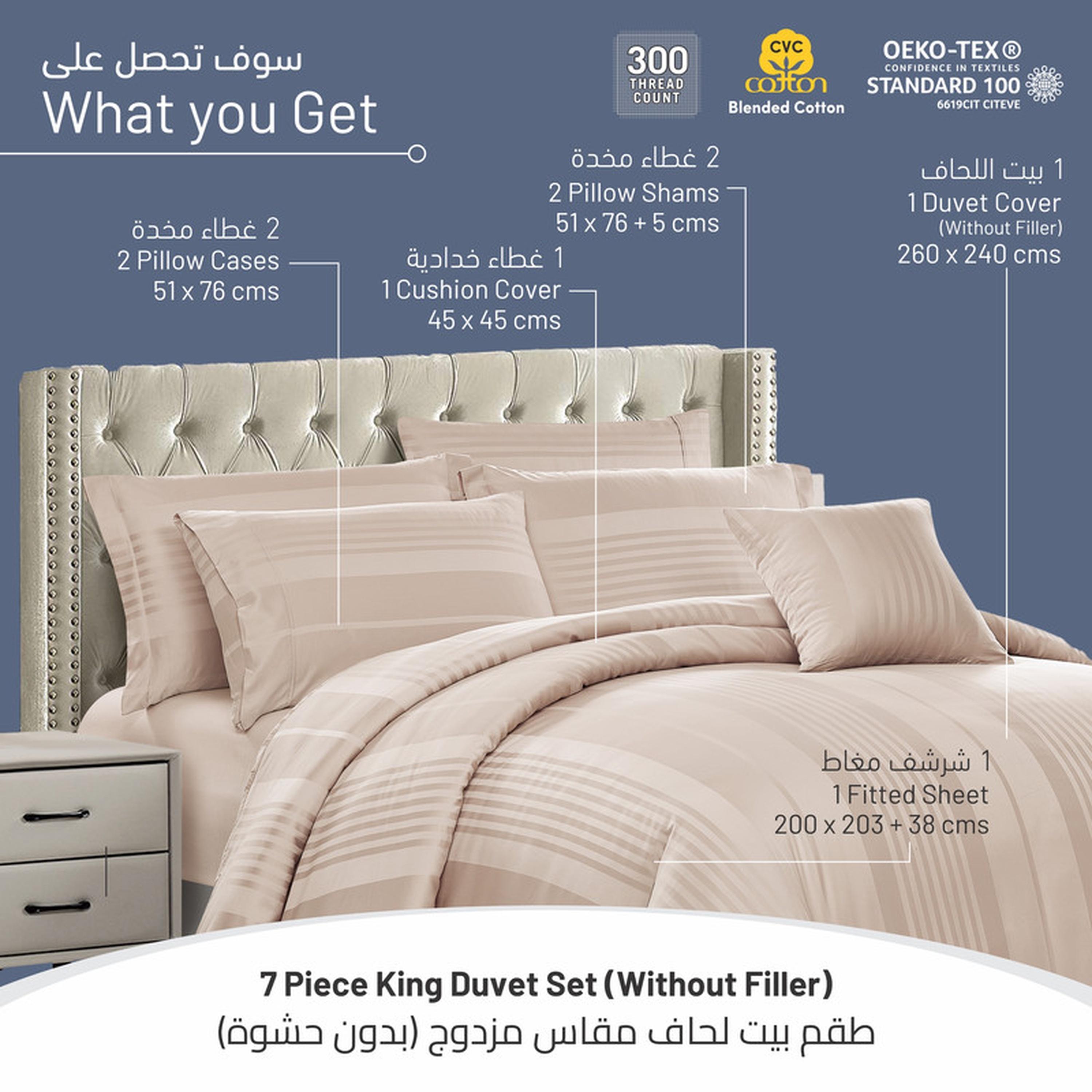 طقم لحاف كينج مخطط 6 قطع من دونتيلا - 240×260 سم-household-bedding-duvetandcovers-duvetcovers-image-45