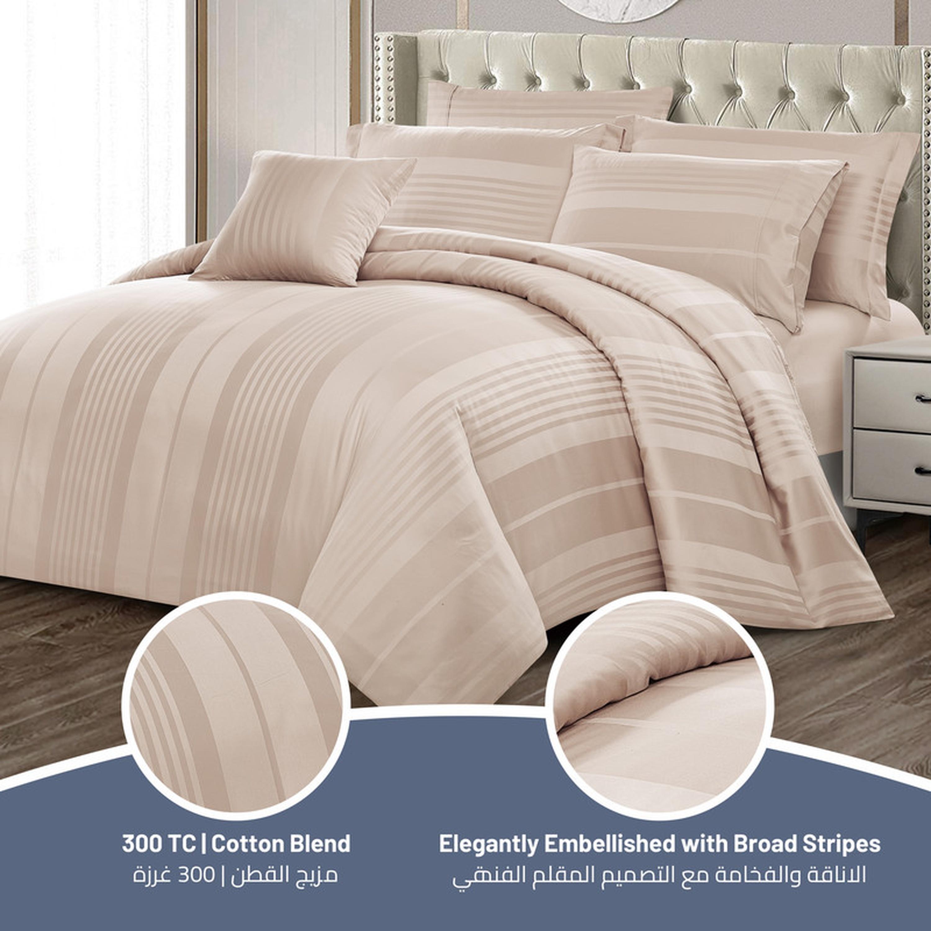 طقم لحاف كينج مخطط 6 قطع من دونتيلا - 240×260 سم-household-bedding-duvetandcovers-duvetcovers-image-48