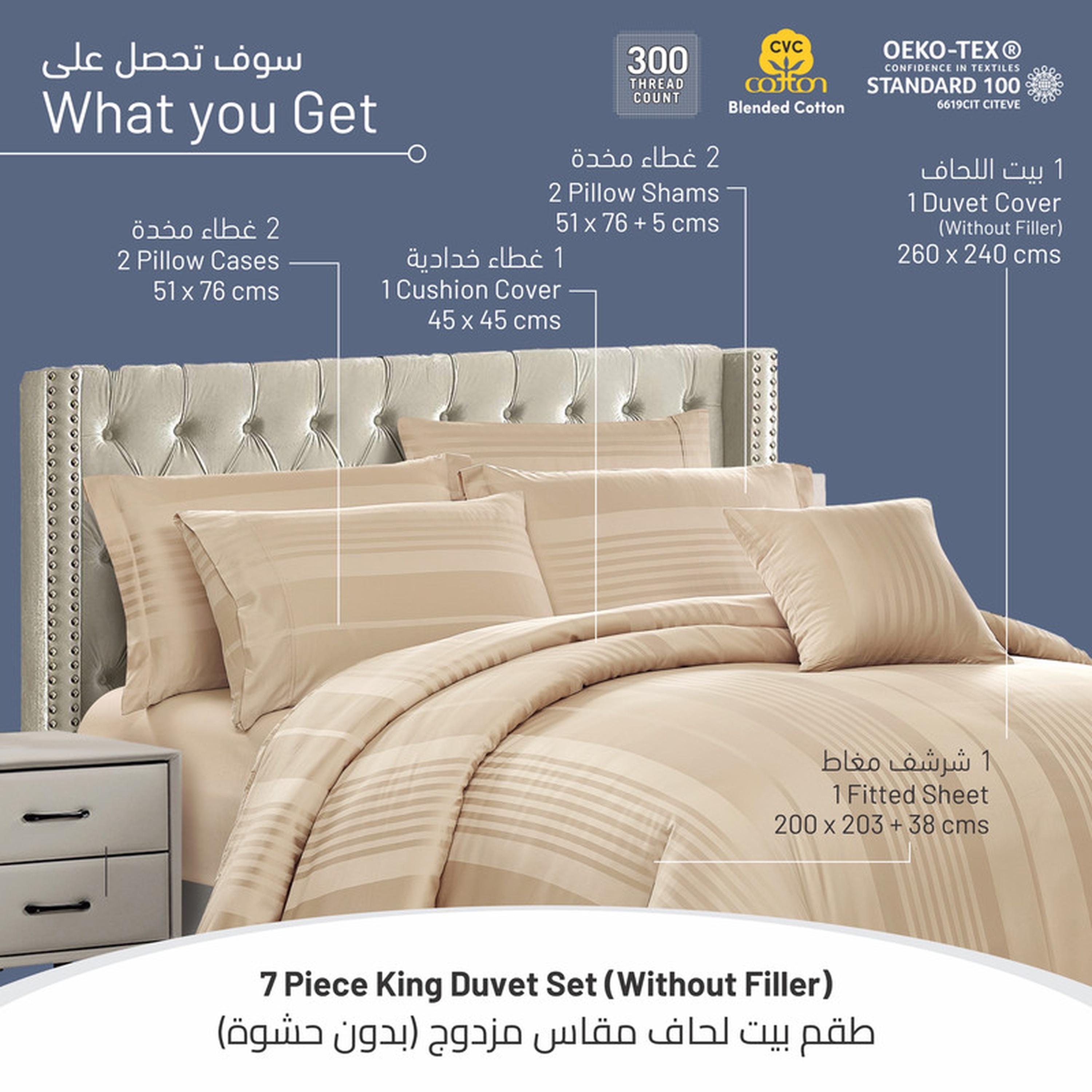 طقم لحاف كينج مخطط 6 قطع من دونتيلا - 240×260 سم-household-bedding-duvetandcovers-duvetcovers-image-52