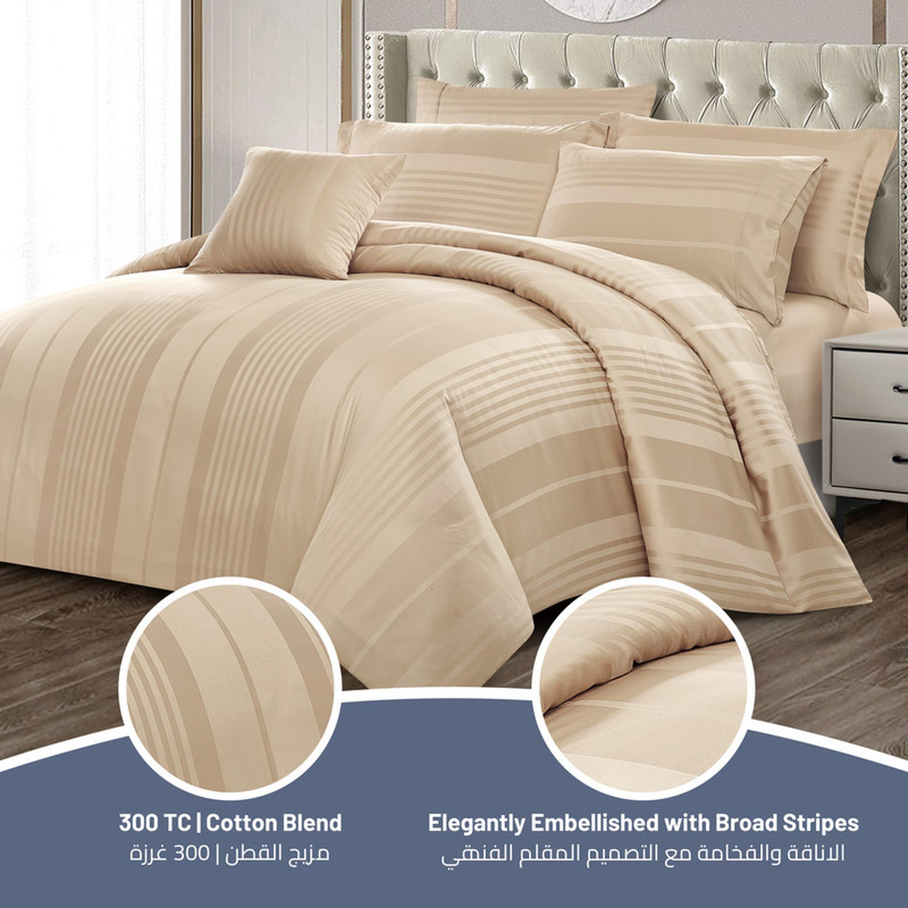 طقم لحاف كينج مخطط 6 قطع من دونتيلا - 240×260 سم-household-bedding-duvetandcovers-duvetcovers-image-55
