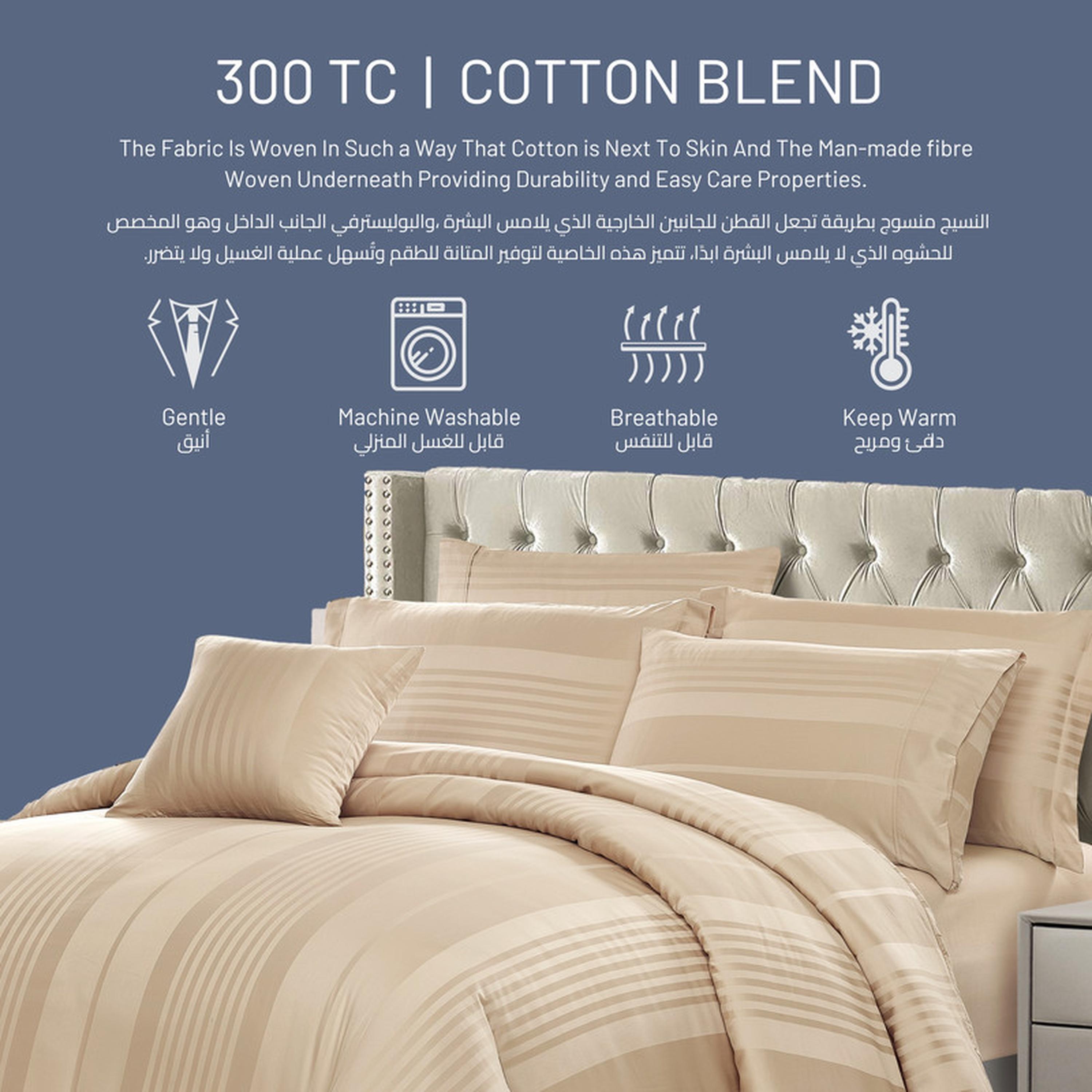 طقم لحاف كينج مخطط 6 قطع من دونتيلا - 240×260 سم-household-bedding-duvetandcovers-duvetcovers-image-56