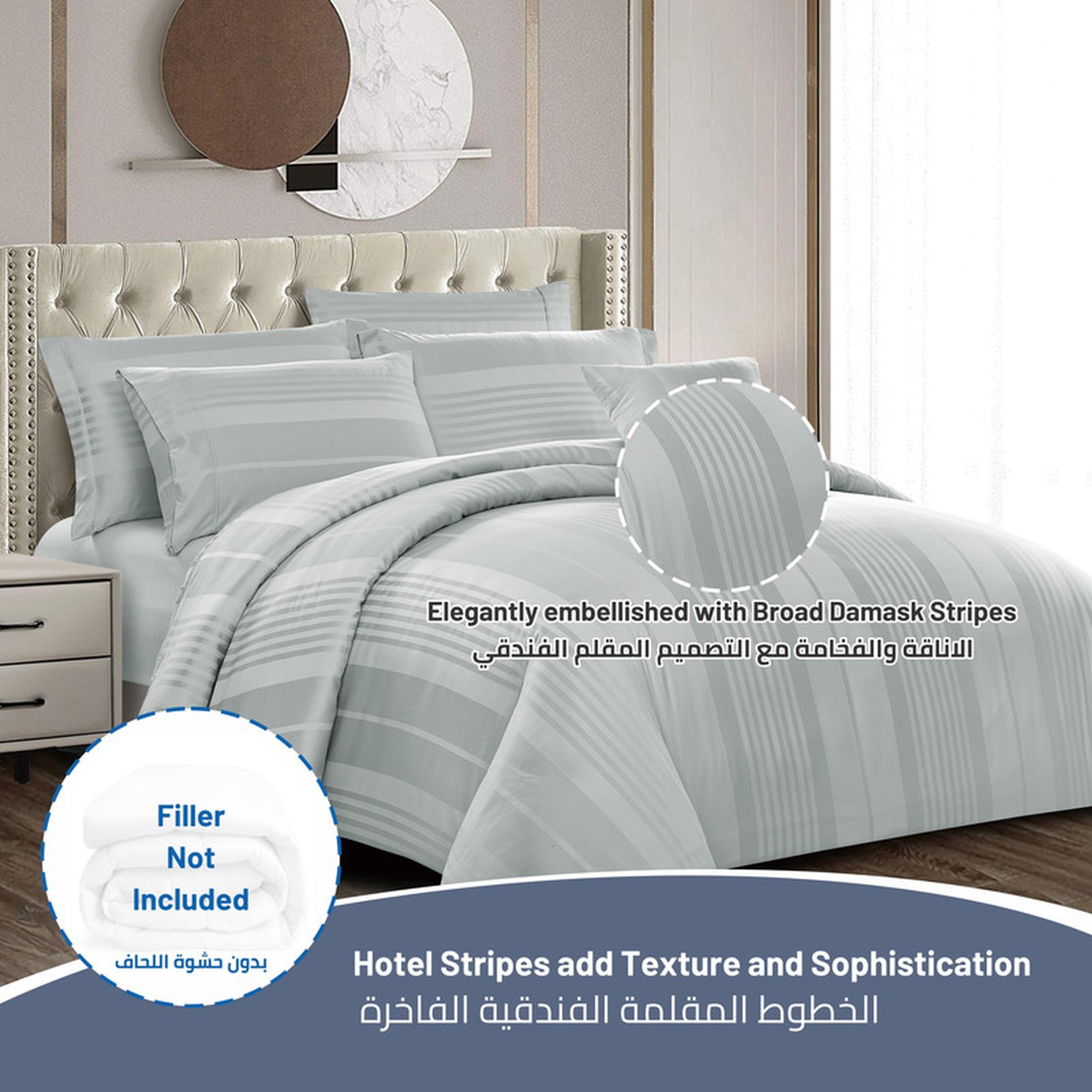 طقم لحاف كينج مخطط 6 قطع من دونتيلا - 240×260 سم-household-bedding-duvetandcovers-duvetcovers-image-58