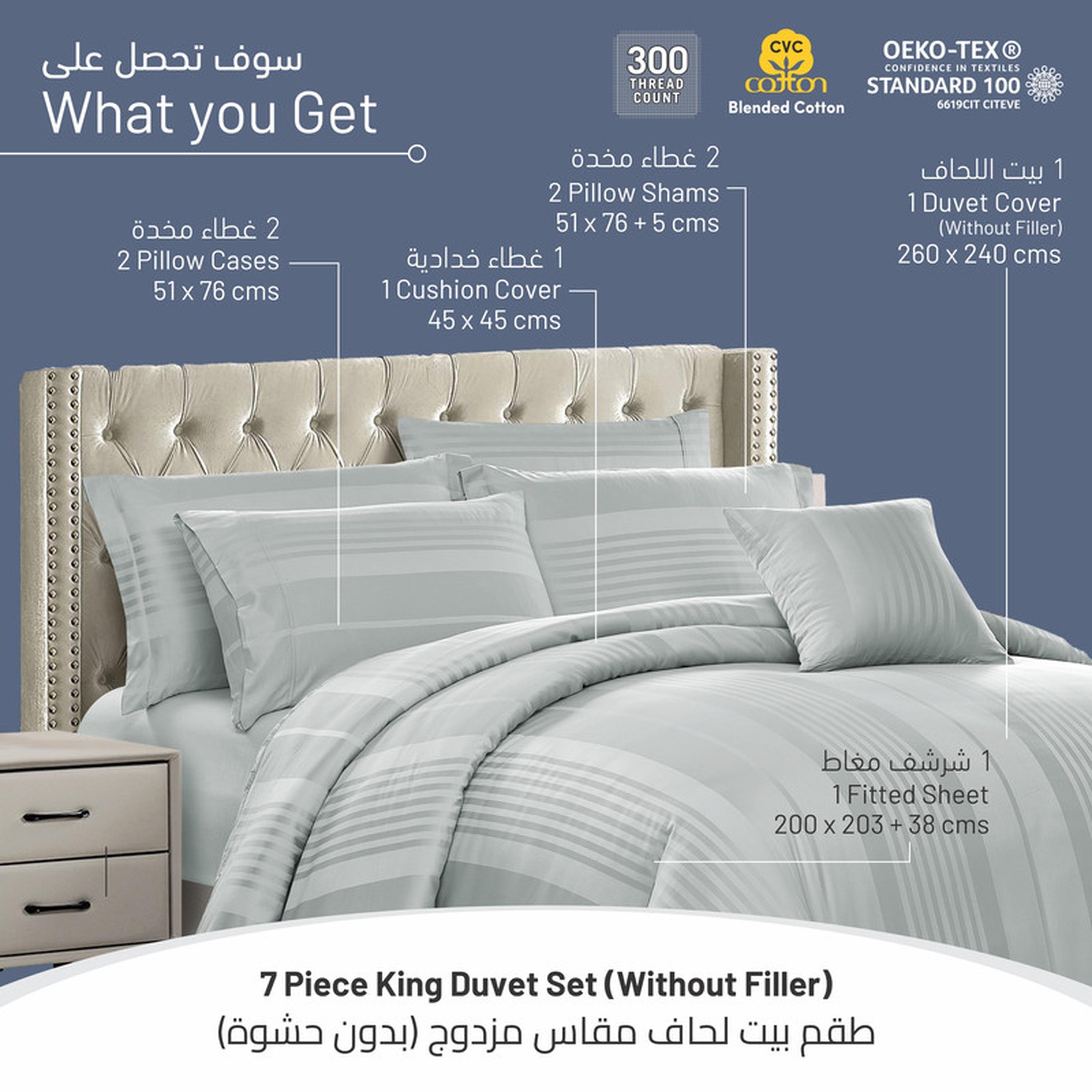 طقم لحاف كينج مخطط 6 قطع من دونتيلا - 240×260 سم-household-bedding-duvetandcovers-duvetcovers-image-59