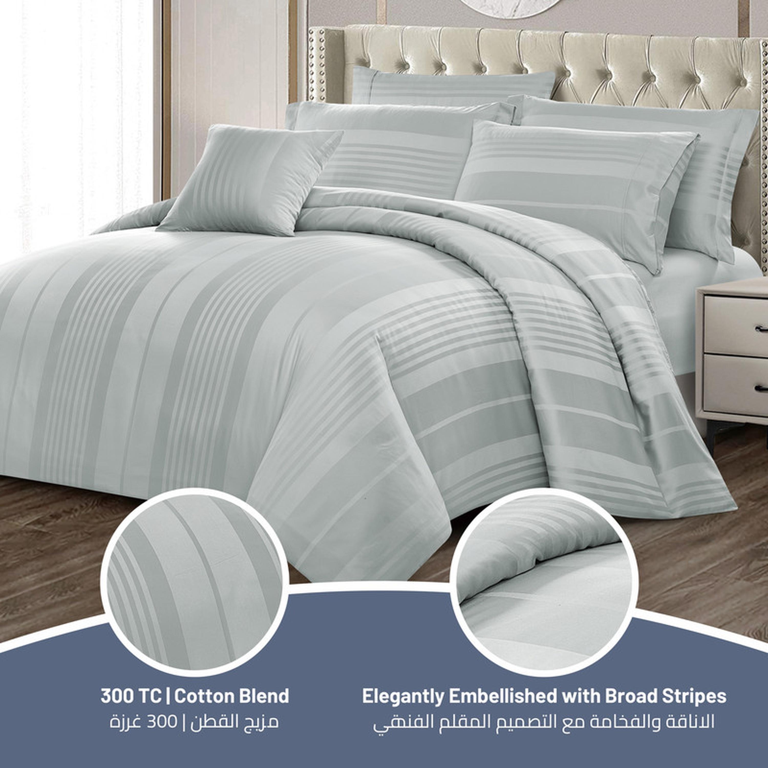 طقم لحاف كينج مخطط 6 قطع من دونتيلا - 240×260 سم-household-bedding-duvetandcovers-duvetcovers-image-62