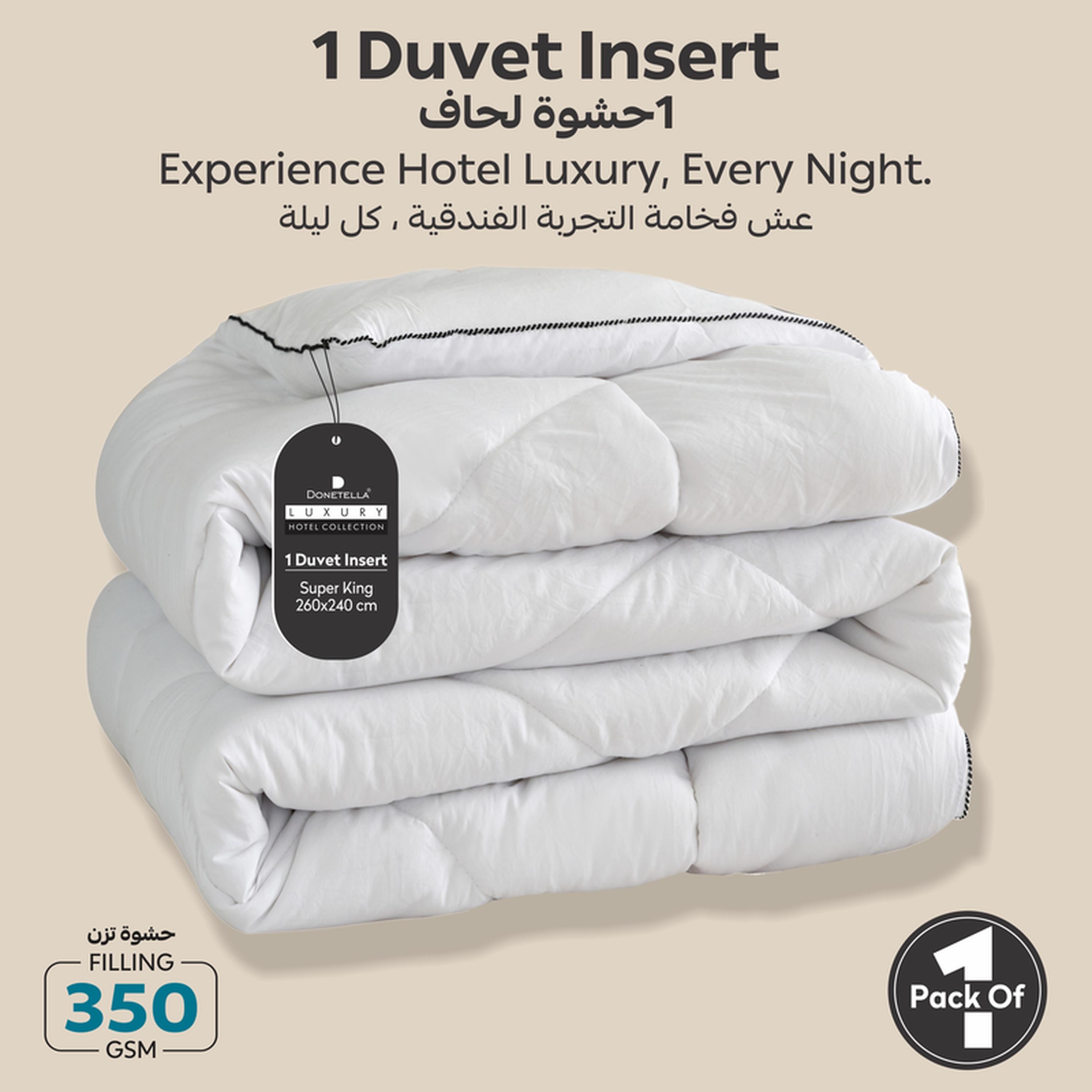 Quilted 350 GSM Down Alternative King Duvet Insert - 260x240 cms-household-bedding-duvetandcovers-duvets-image-1