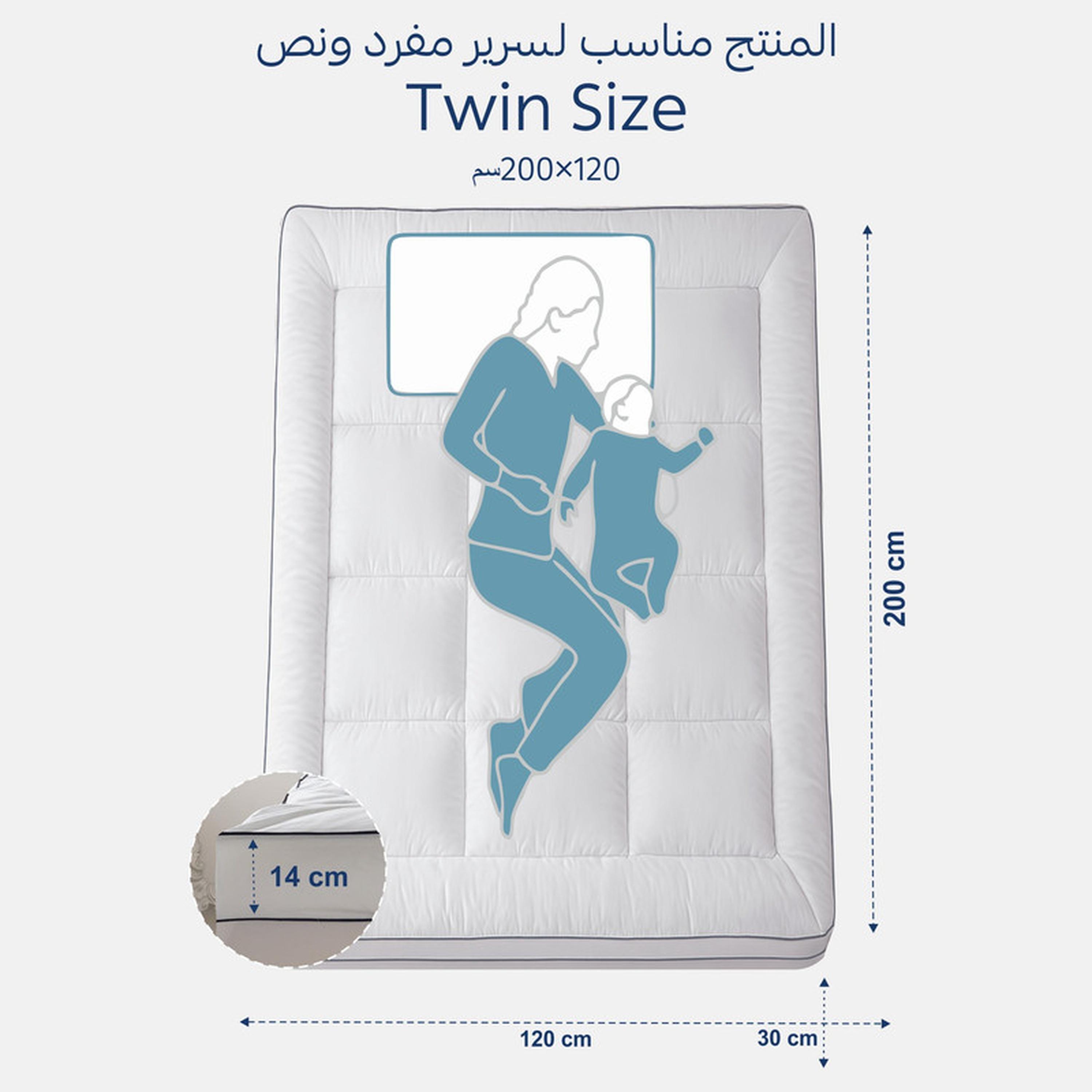 Hotel 1550GSM Cotton Twin Mattress Topper - 120x200+14 cms-household-bedding-mattresstoppersandprotectors-mattresstoppers-image-3