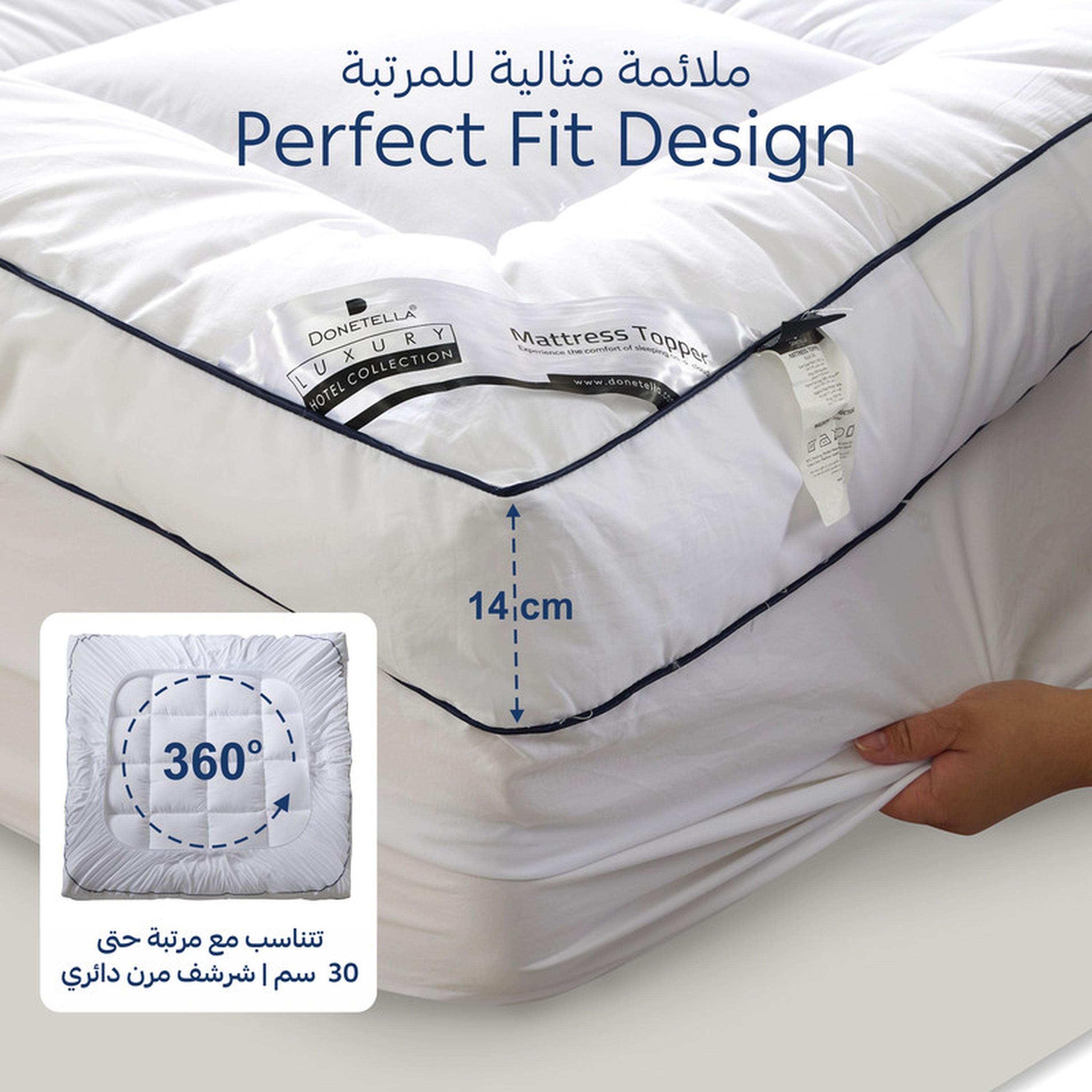 لبادة مرتبة فندقية توين قطن بوزن 1500 جرام لكل متر مربع من دونتيلا - 120x200+14 سم-household-bedding-mattresstoppersandprotectors-mattresstoppers-image-4