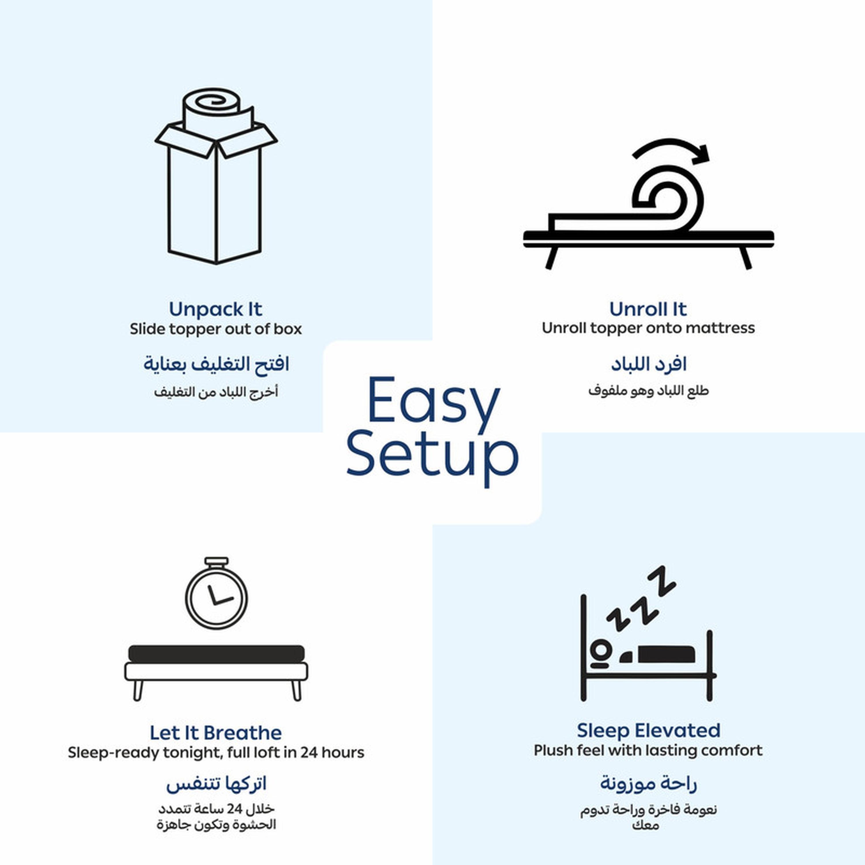 لبادة مرتبة فندقية توين قطن بوزن 1500 جرام لكل متر مربع من دونتيلا - 120x200+14 سم-household-bedding-mattresstoppersandprotectors-mattresstoppers-image-7
