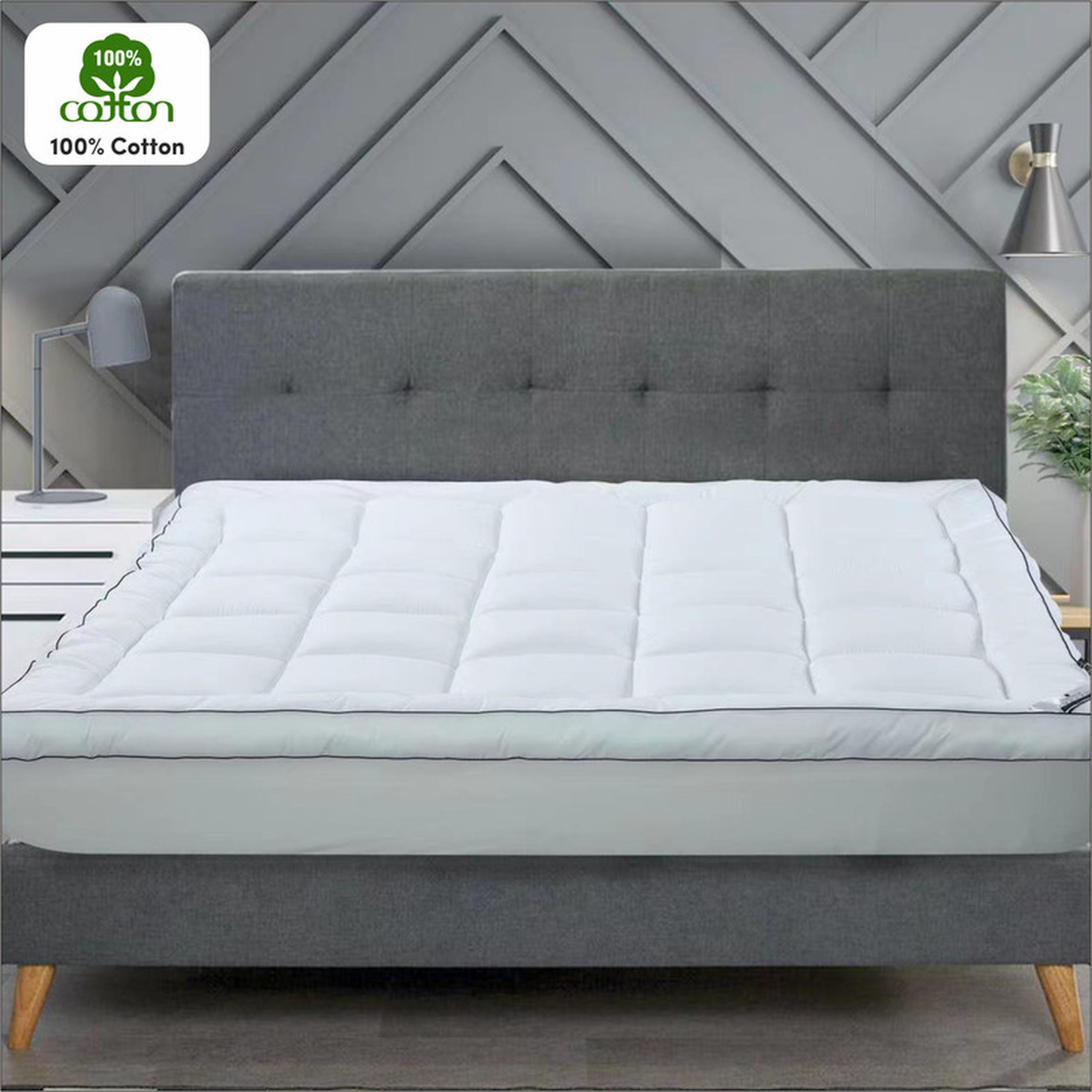 Hotel 1550GSM Cotton King Mattress Topper - 200x200+14 cms-household-bedding-mattresstoppersandprotectors-mattresstoppers-image-2
