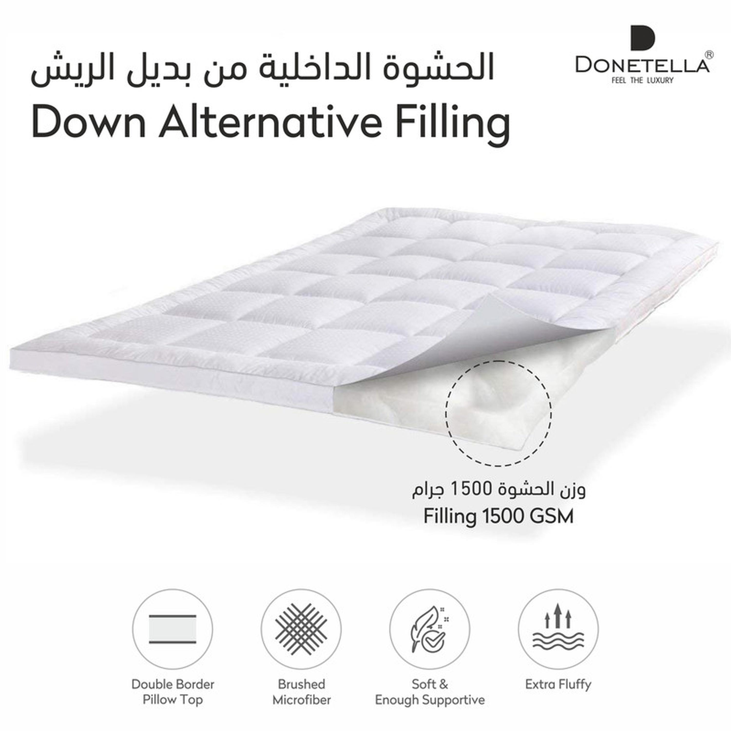 لبادة مرتبة كوين من الألياف الدقيقة هوتيل من دونتيلا - 180x200+14 سم-household-bedding-mattresstoppersandprotectors-mattresstoppers-image-4