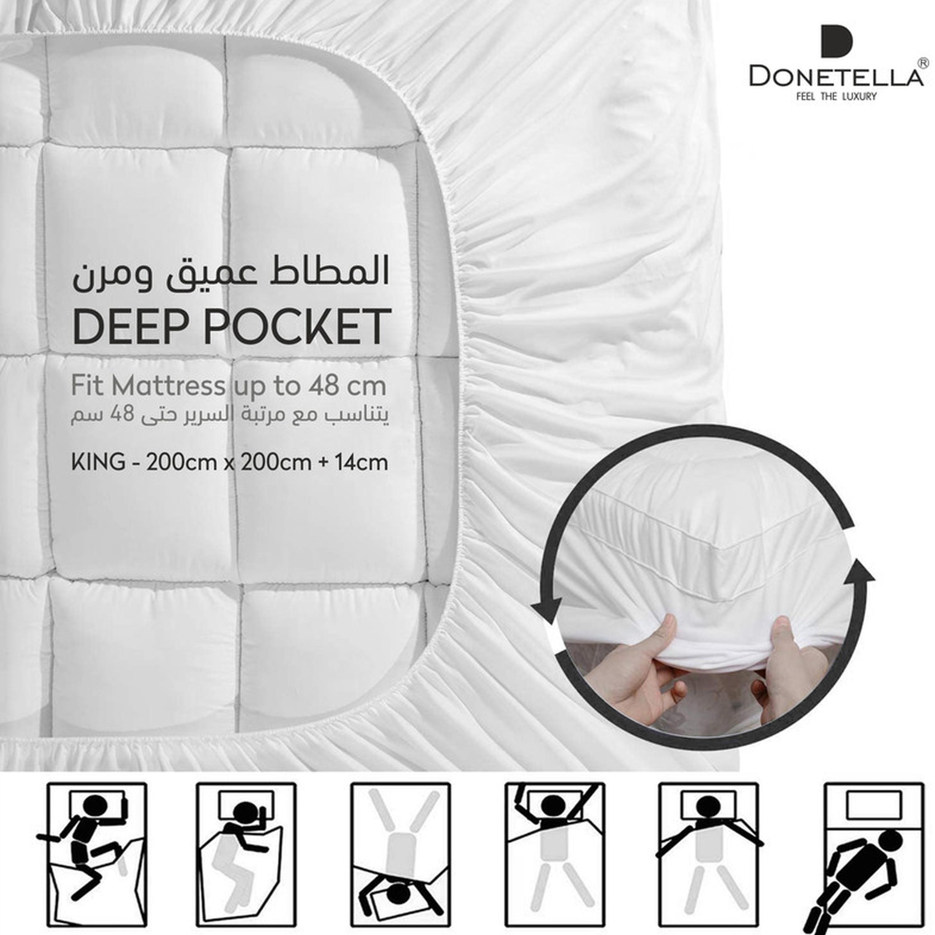 Hotel 1500GSM Microfiber King Mattress Topper - 200x200+14 cms-household-bedding-mattresstoppersandprotectors-mattresstoppers-image-2