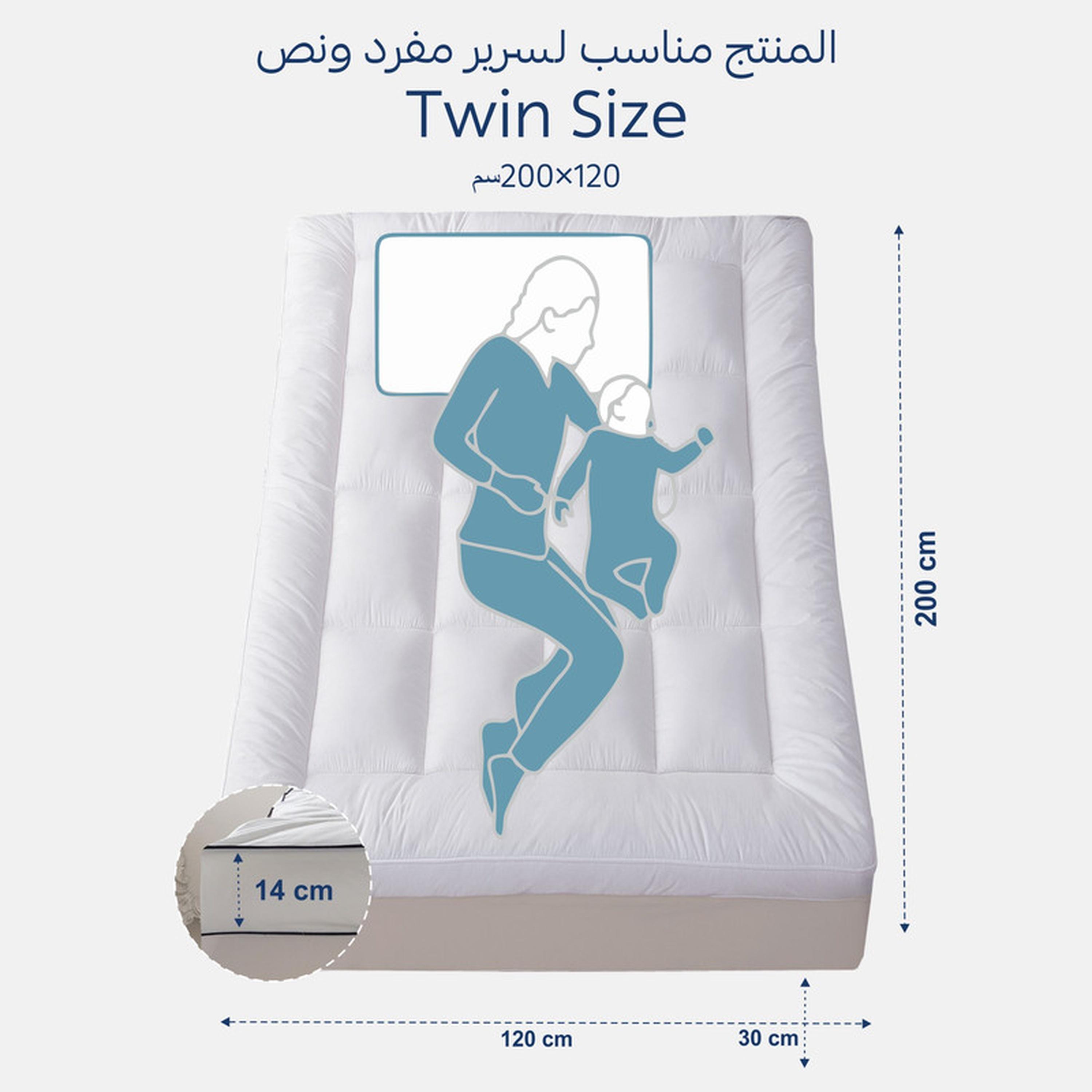 Hotel 1500GSM Microfiber Twin Mattress Topper - 120x200+14 cms-household-bedding-mattresstoppersandprotectors-mattresstoppers-image-2