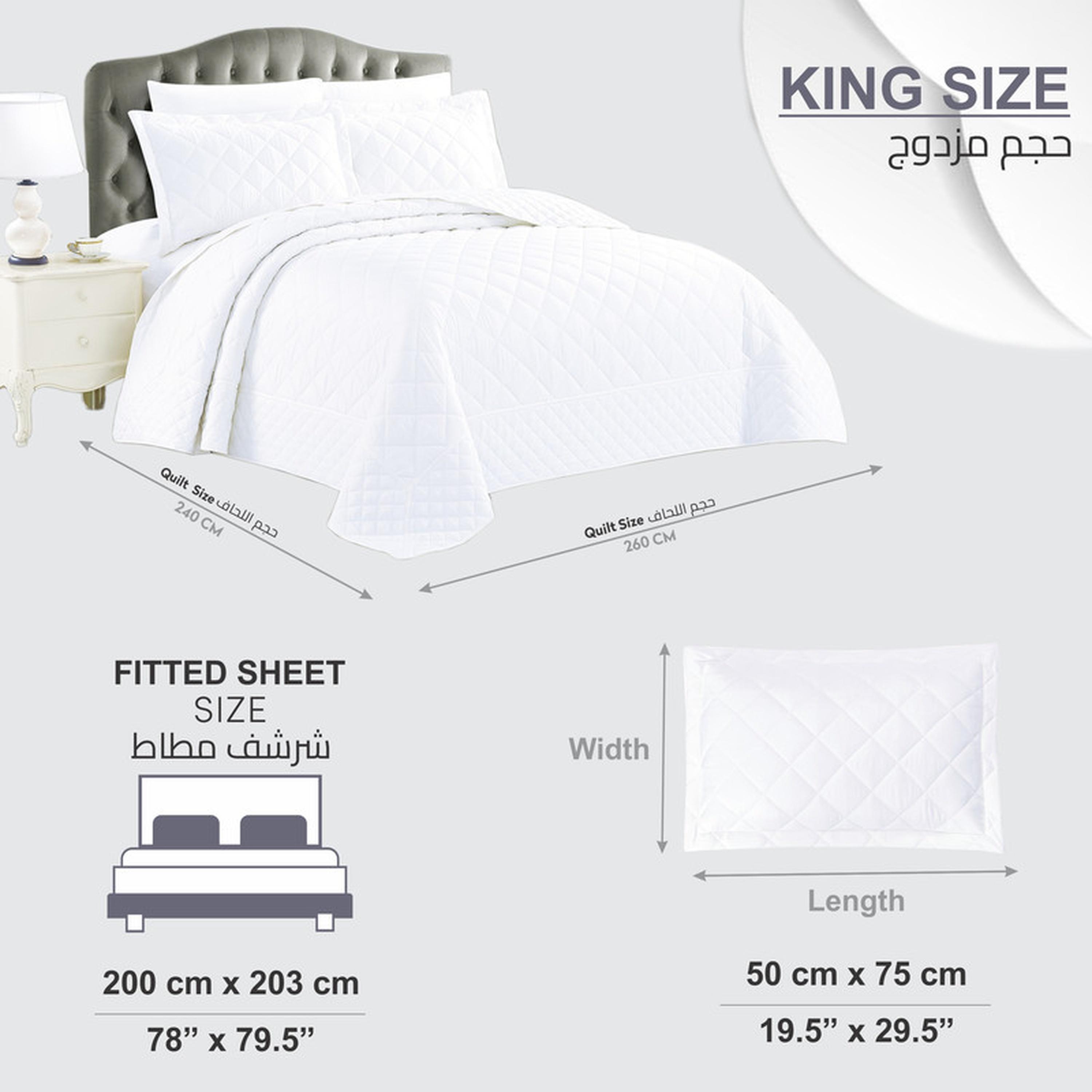 Diamond Quilted 6-Piece King Bedding Set - 240x260 cms-household-bedding-comfortersandbedspreads-comforters-image-2