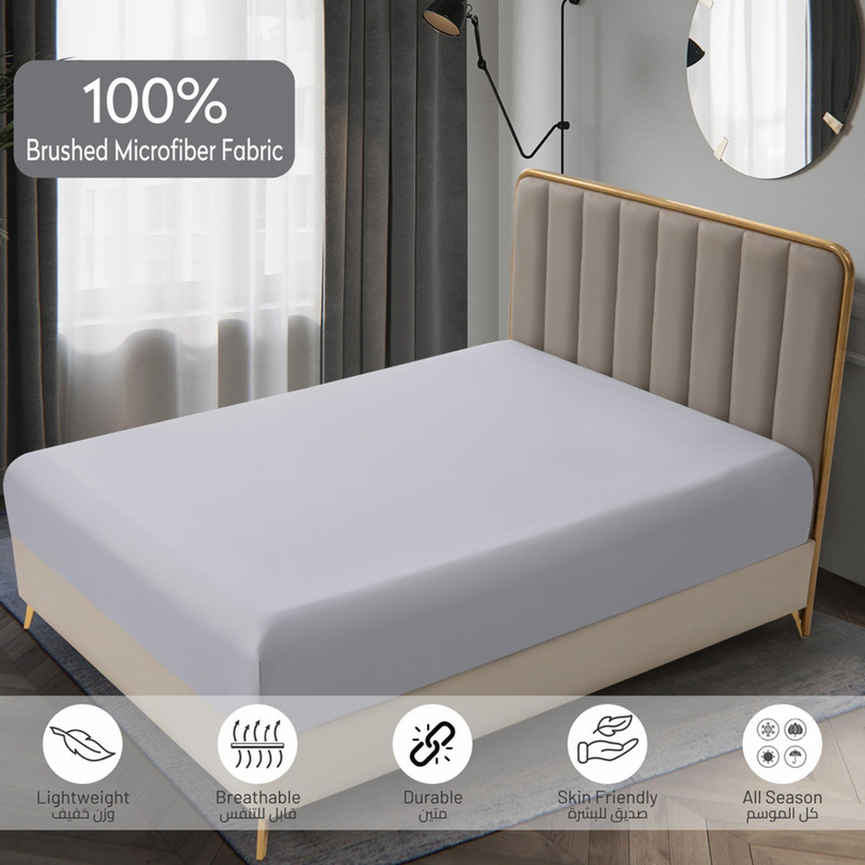 Solid 3-Piece King Fitted Sheet Set - 180x200 cms-household-bedding-sheetsandpillowcases-fittedsheets-image-5