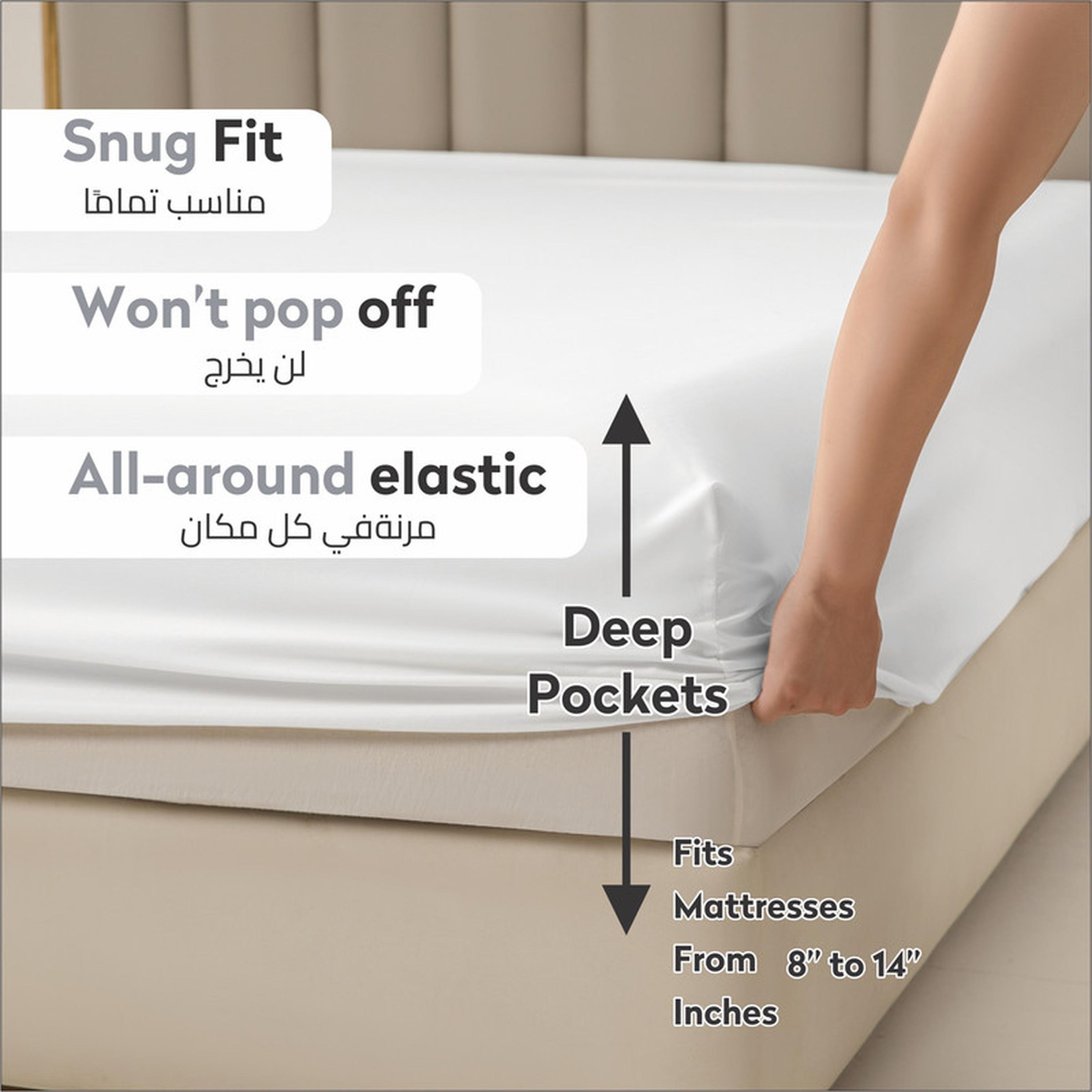 Solid 3-Piece King Fitted Sheet Set - 180x200 cms-household-bedding-sheetsandpillowcases-fittedsheets-image-16
