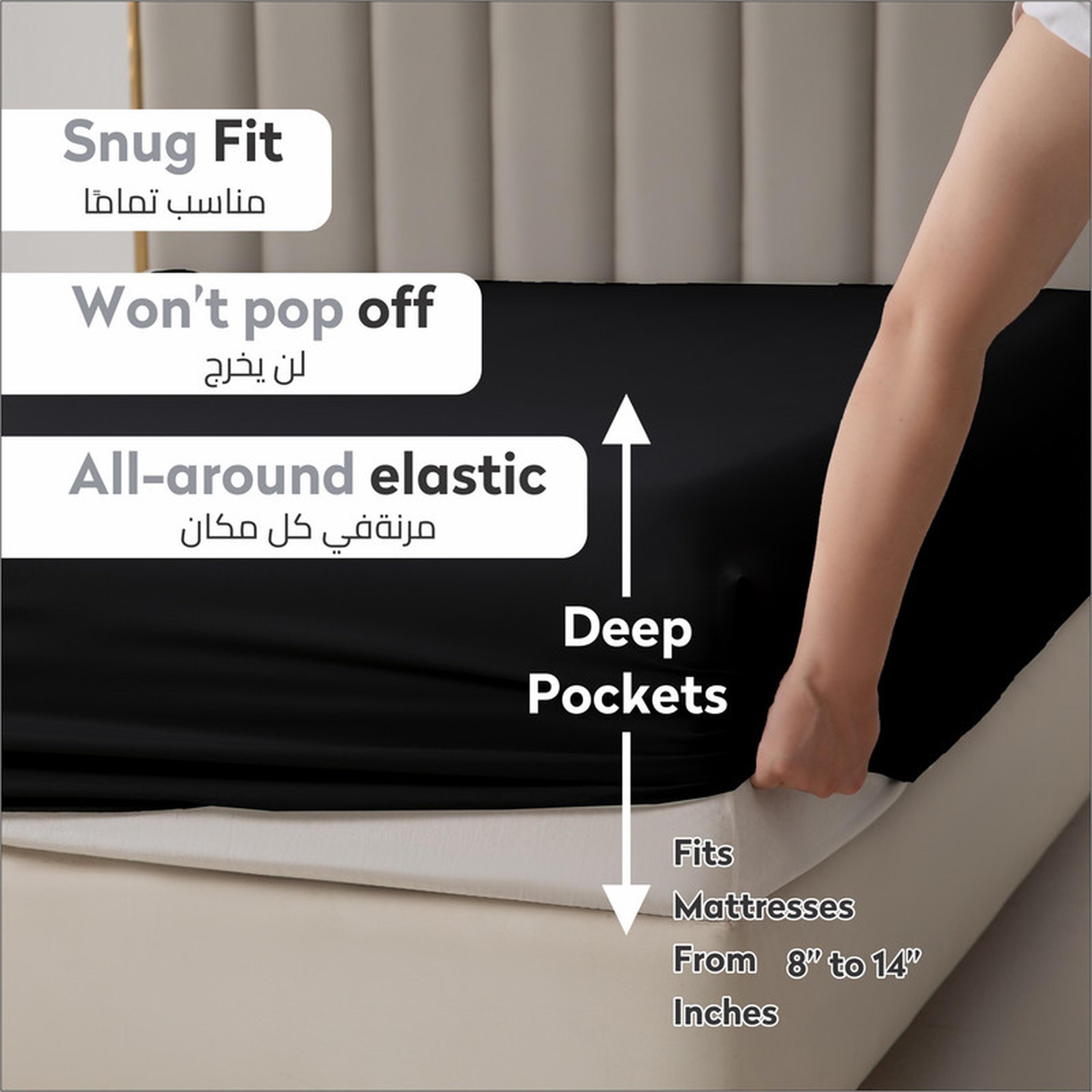 Solid 3-Piece King Fitted Sheet Set - 180x200 cms-household-bedding-sheetsandpillowcases-fittedsheets-image-51