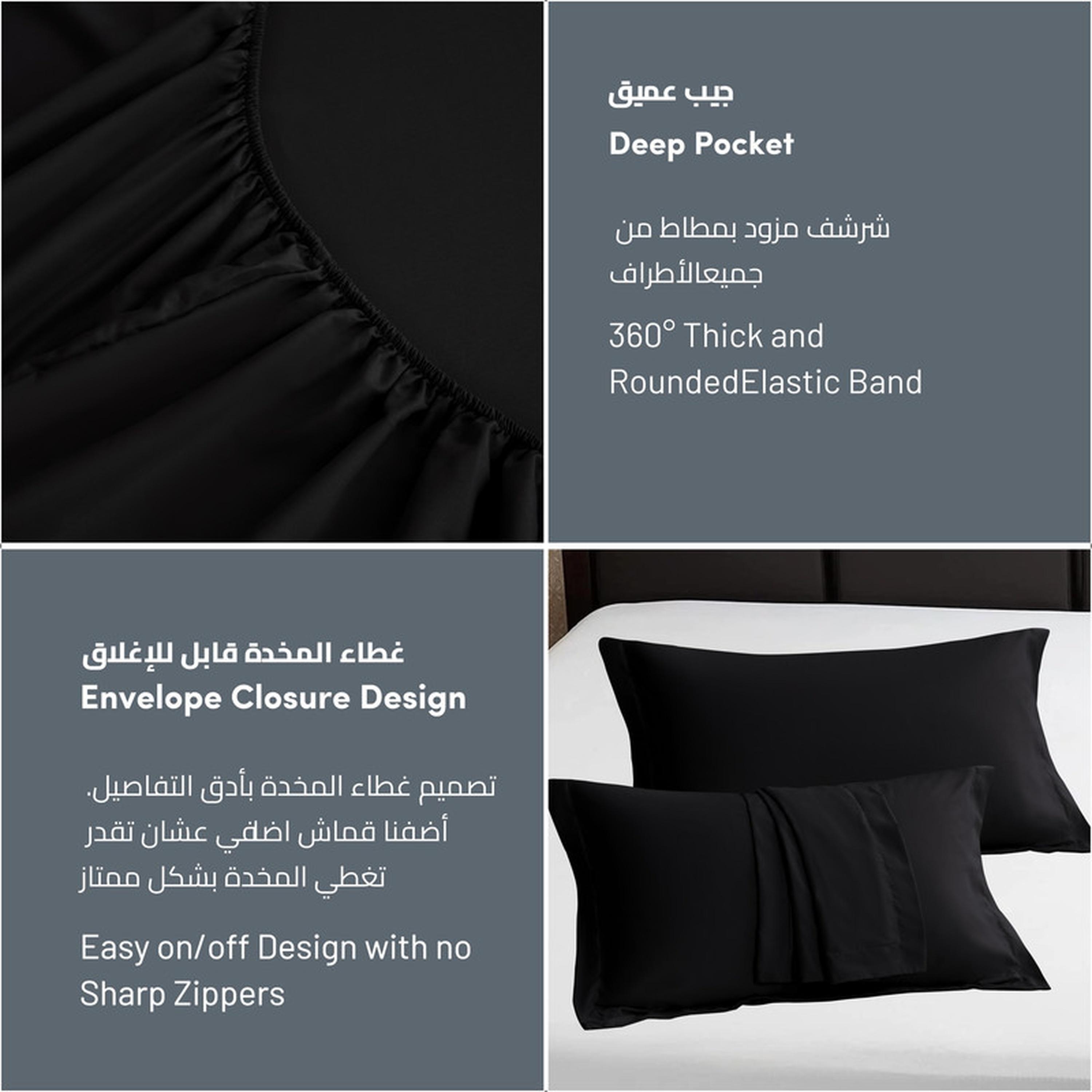Solid 3-Piece King Fitted Sheet Set - 180x200 cms-household-bedding-sheetsandpillowcases-fittedsheets-image-55
