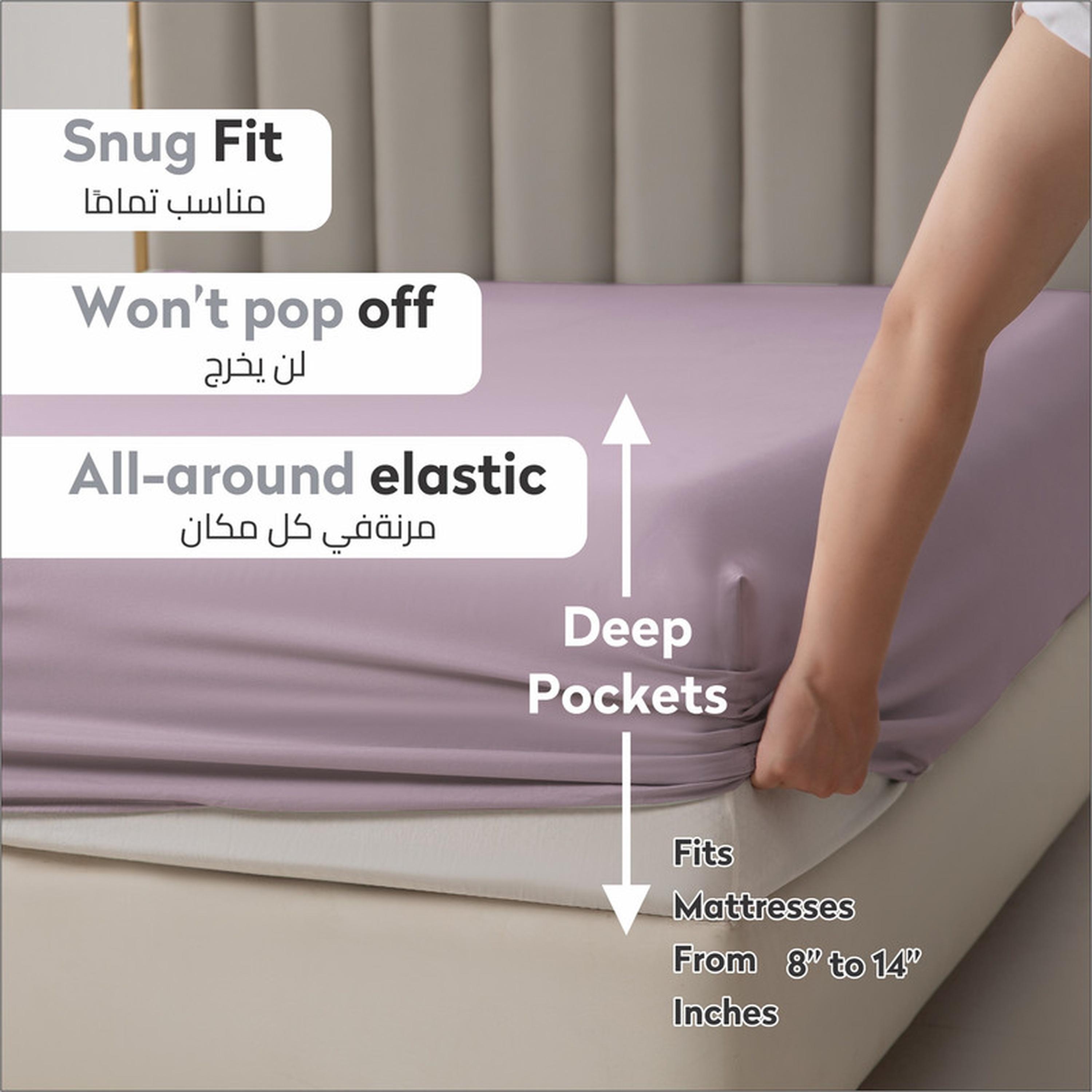 Solid 3-Piece King Fitted Sheet Set - 180x200 cms-household-bedding-sheetsandpillowcases-fittedsheets-image-65