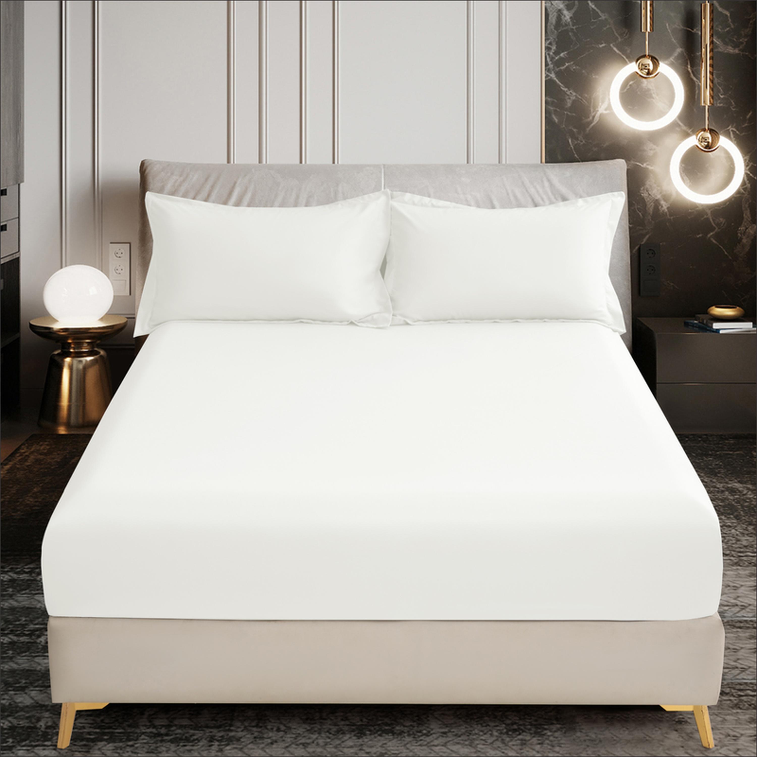 Solid 3-Piece King Fitted Sheet Set - 180x200 cms-household-bedding-sheetsandpillowcases-fittedsheets-image-85