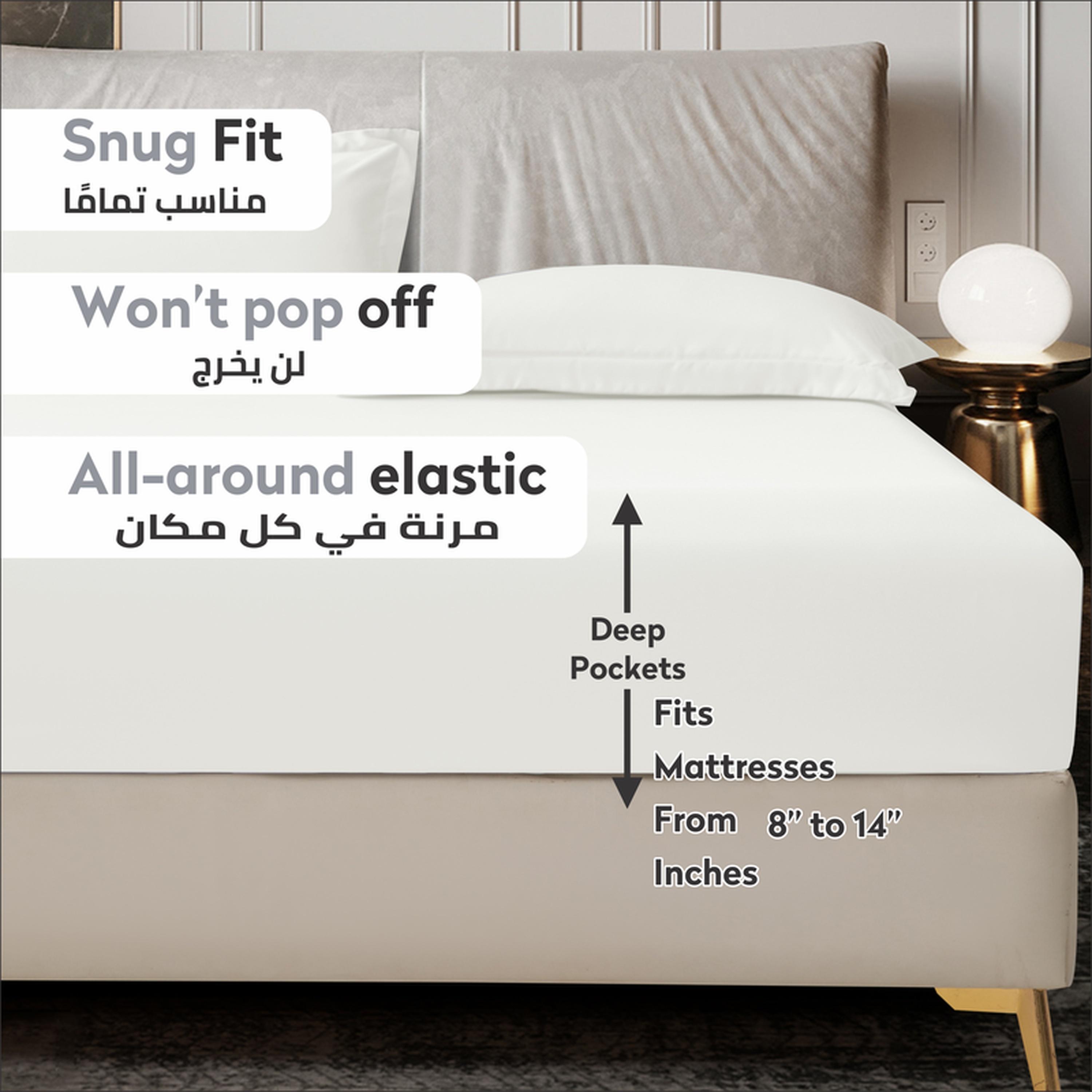 Solid 3-Piece King Fitted Sheet Set - 180x200 cms-household-bedding-sheetsandpillowcases-fittedsheets-image-86