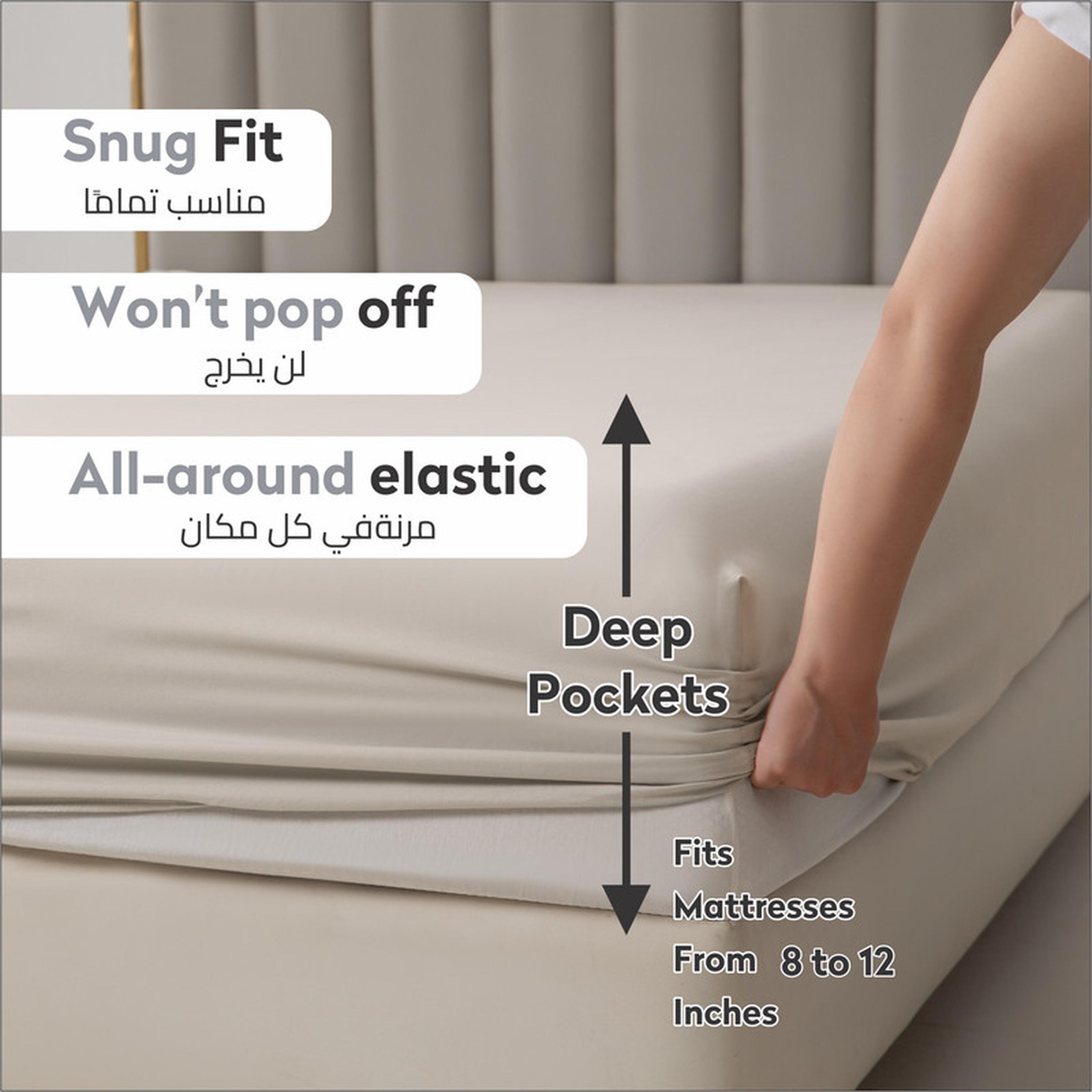 Deep Pocket 2-Piece Single Fitted Sheet Set - 90x190 cms-household-bedding-sheetsandpillowcases-fittedsheets-image-2