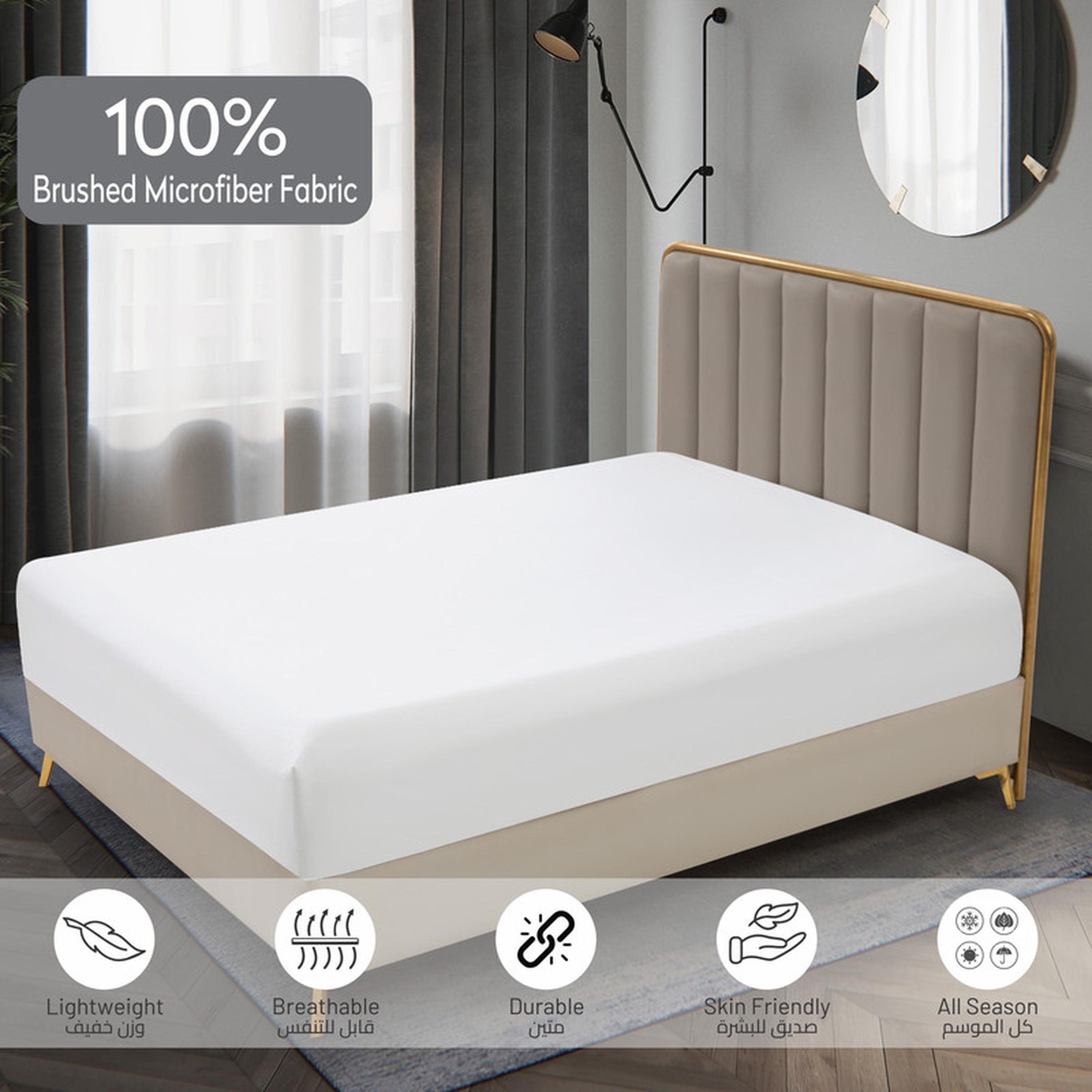 Solid 3-Piece Deep Pocket Super King Fitted Sheet Set - 200x200 cms-household-bedding-sheetsandpillowcases-fittedsheets-image-5