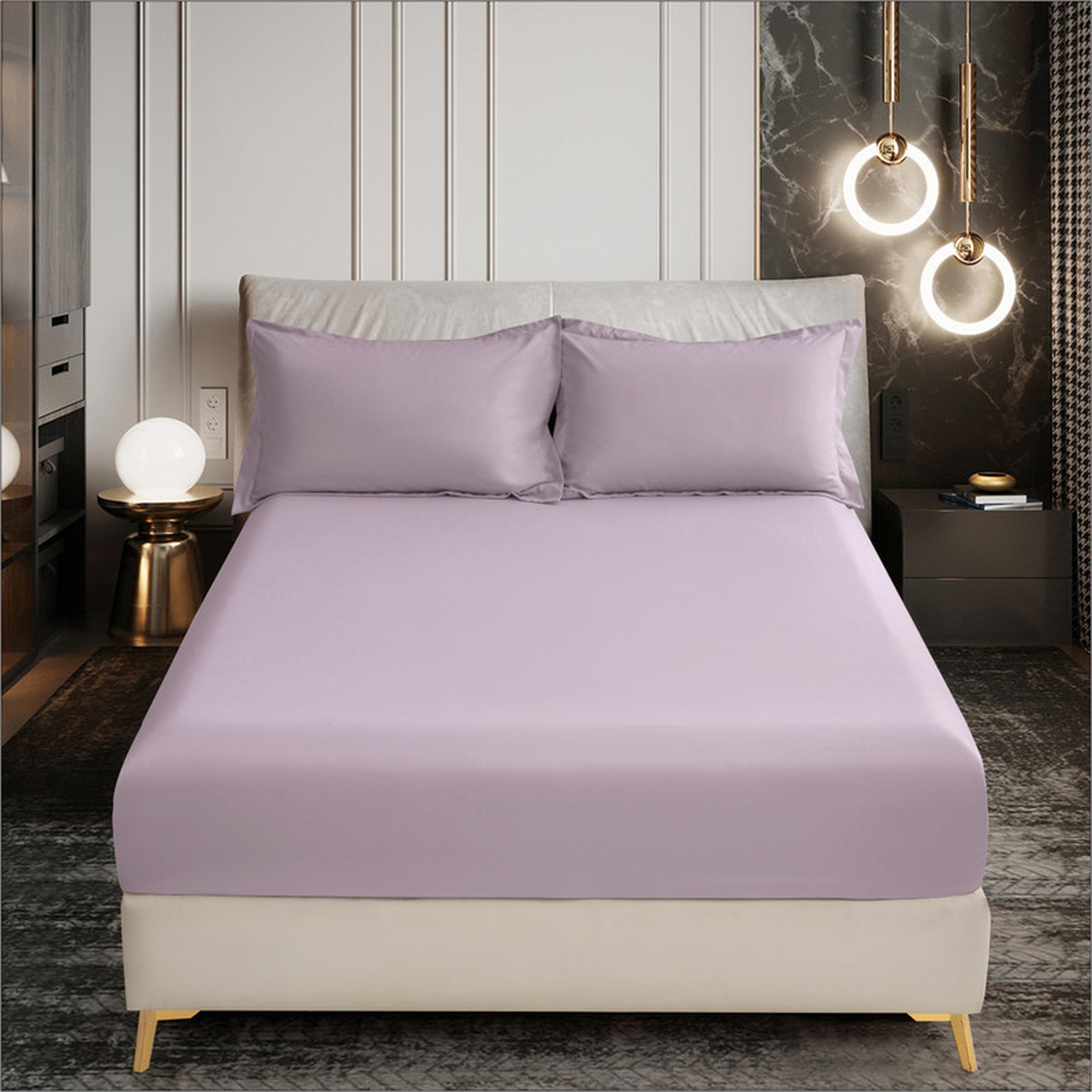 Solid 3-Piece Deep Pocket Super King Fitted Sheet Set - 200x200 cms-household-bedding-sheetsandpillowcases-fittedsheets-image-1