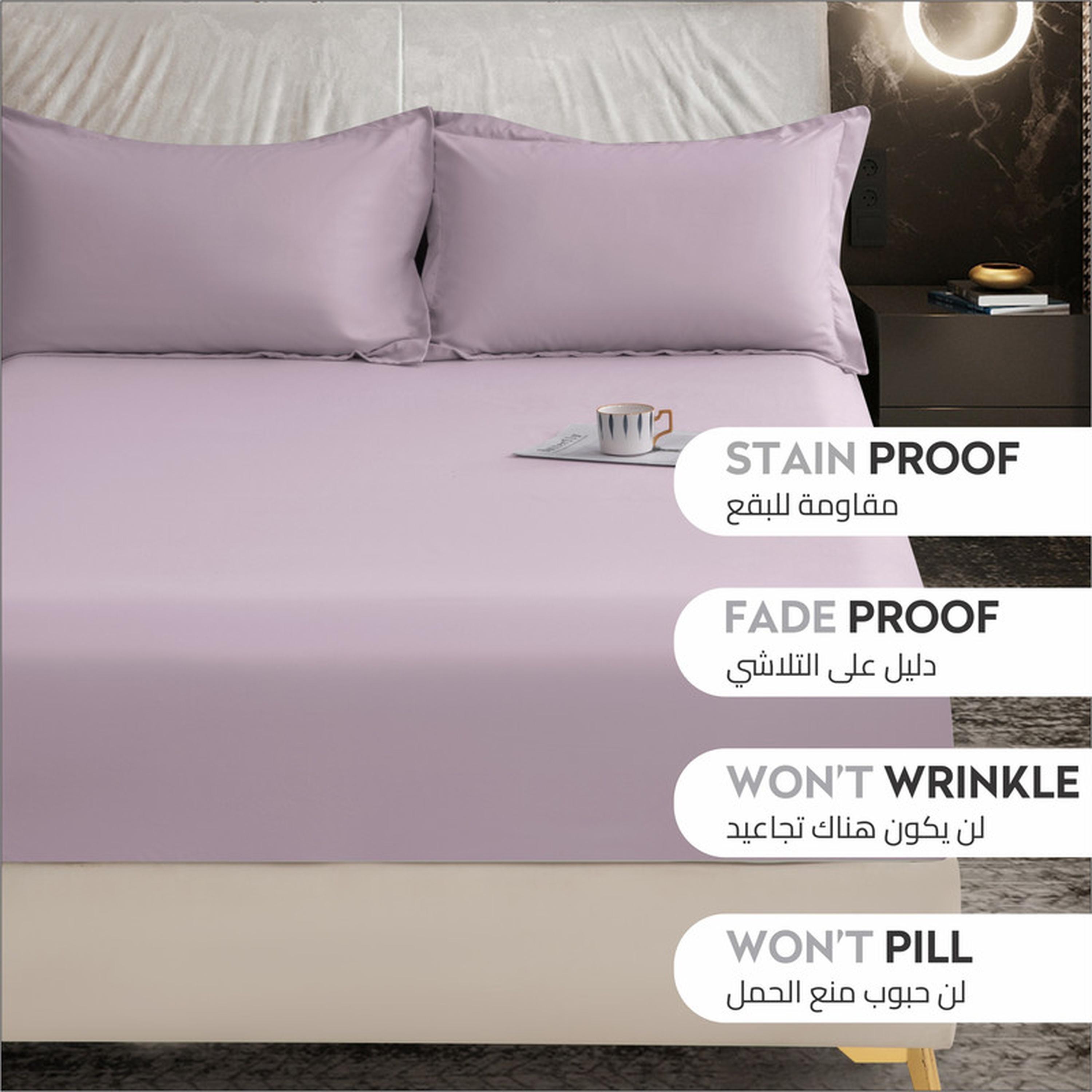 Solid 3-Piece Deep Pocket Super King Fitted Sheet Set - 200x200 cms-household-bedding-sheetsandpillowcases-fittedsheets-image-4