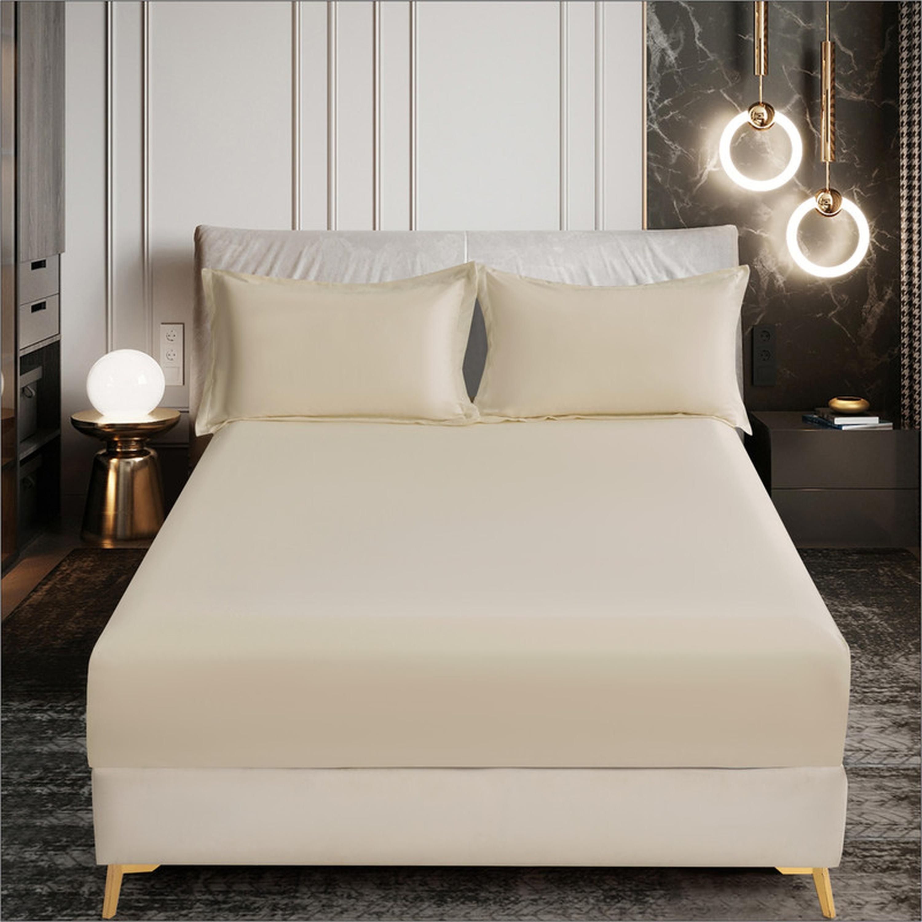 Solid 3-Piece Deep Pocket Super King Fitted Sheet Set - 200x200 cms-household-bedding-sheetsandpillowcases-fittedsheets-image-1