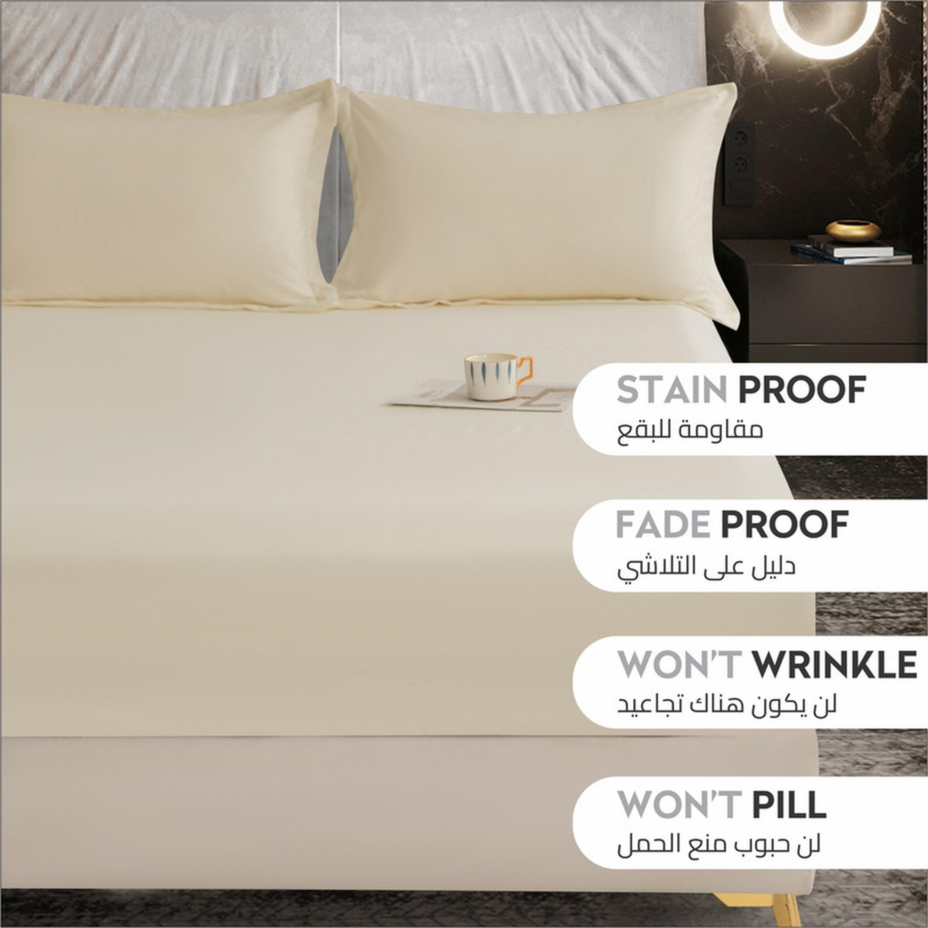 Solid 3-Piece Deep Pocket Super King Fitted Sheet Set - 200x200 cms-household-bedding-sheetsandpillowcases-fittedsheets-image-4