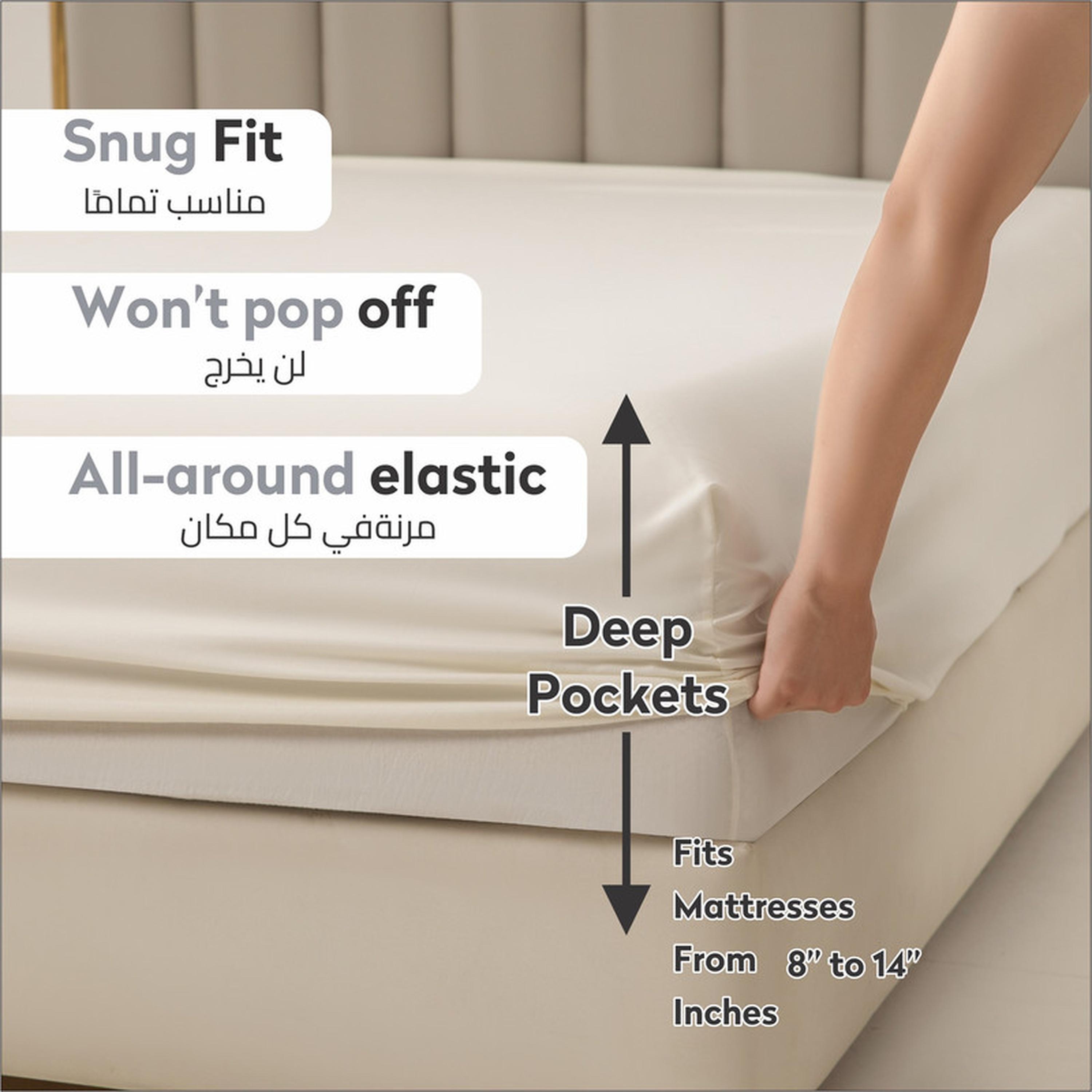 طقم شرشف مطاطي سوبر كينج بجيب عميق 3 قطع من دوناتيلا - 200×200 سم-household-bedding-sheetsandpillowcases-fittedsheets-image-6