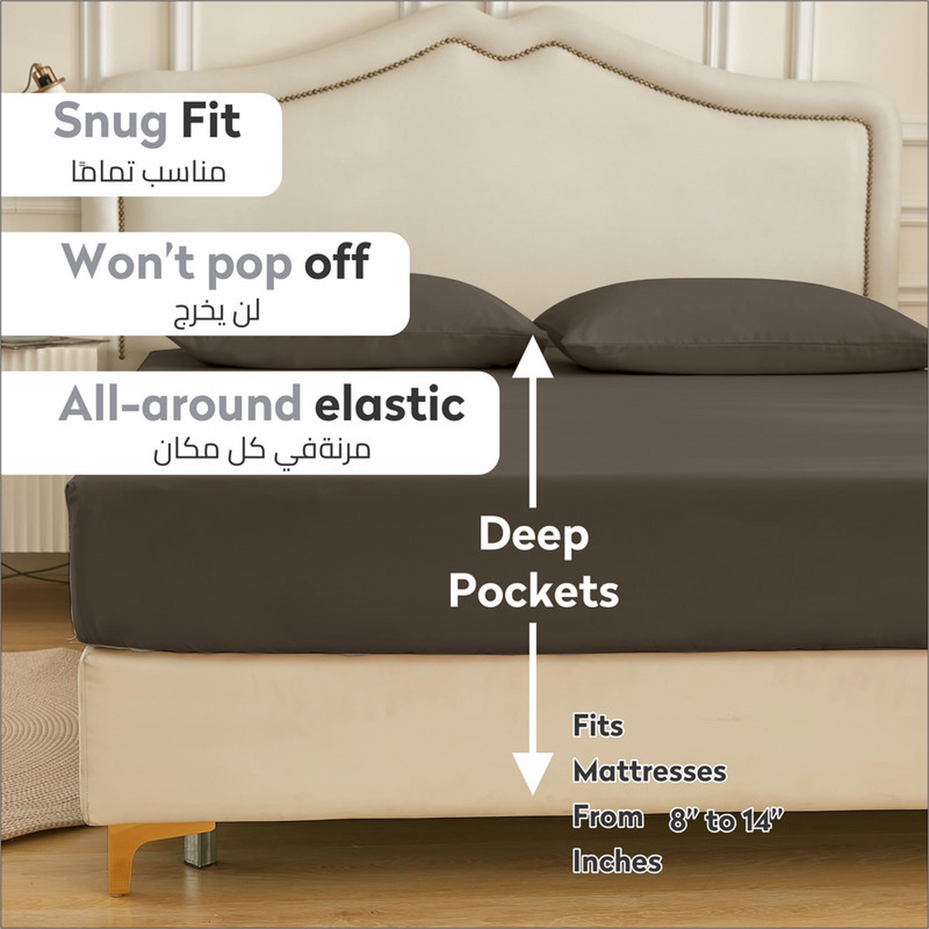 Solid 3-Piece Deep Pocket Super King Fitted Sheet Set - 200x200 cms-household-bedding-sheetsandpillowcases-fittedsheets-image-2