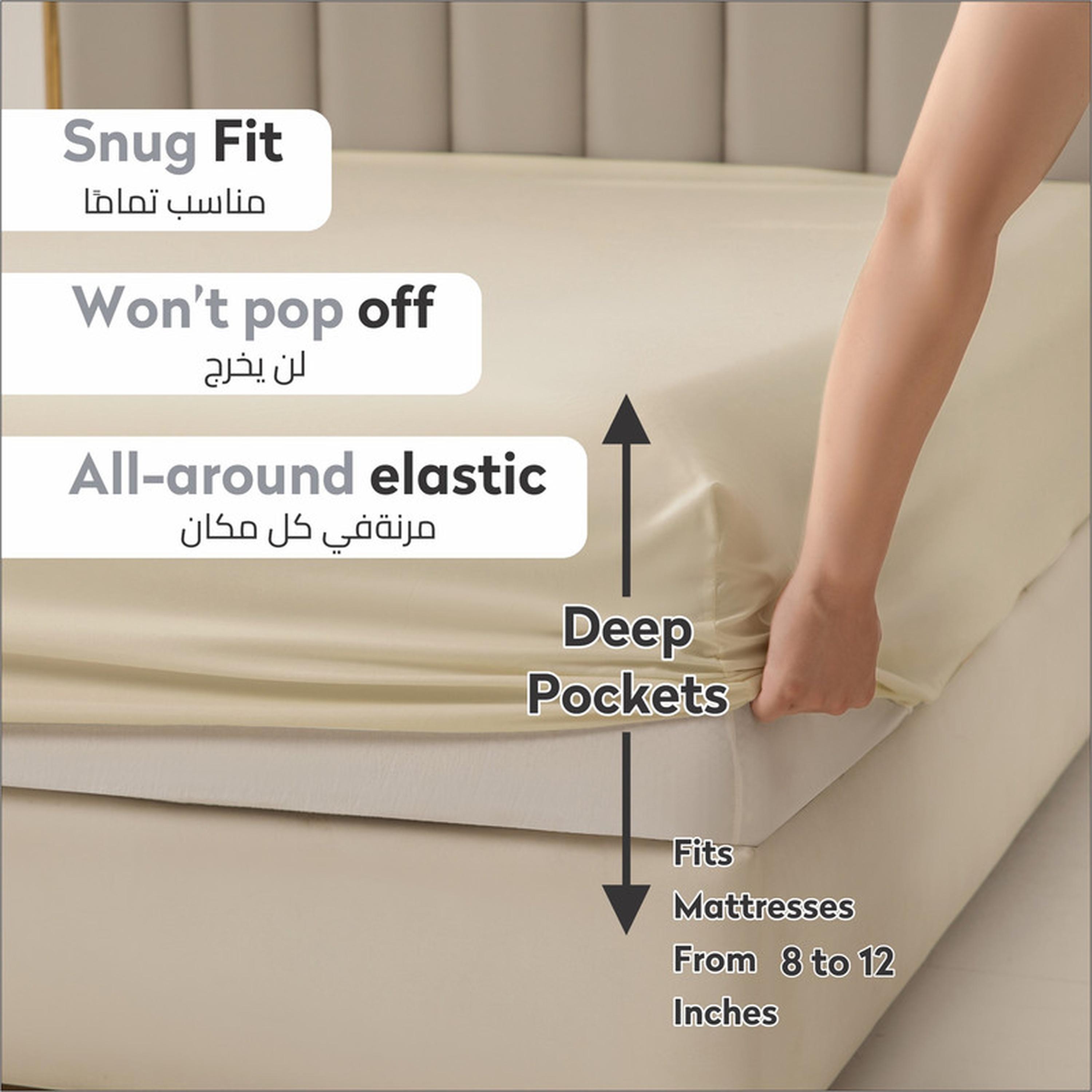 Deep Pocket 2-Piece Twin Fitted Sheet Set - 120x200 cms-household-bedding-sheetsandpillowcases-fittedsheets-image-2