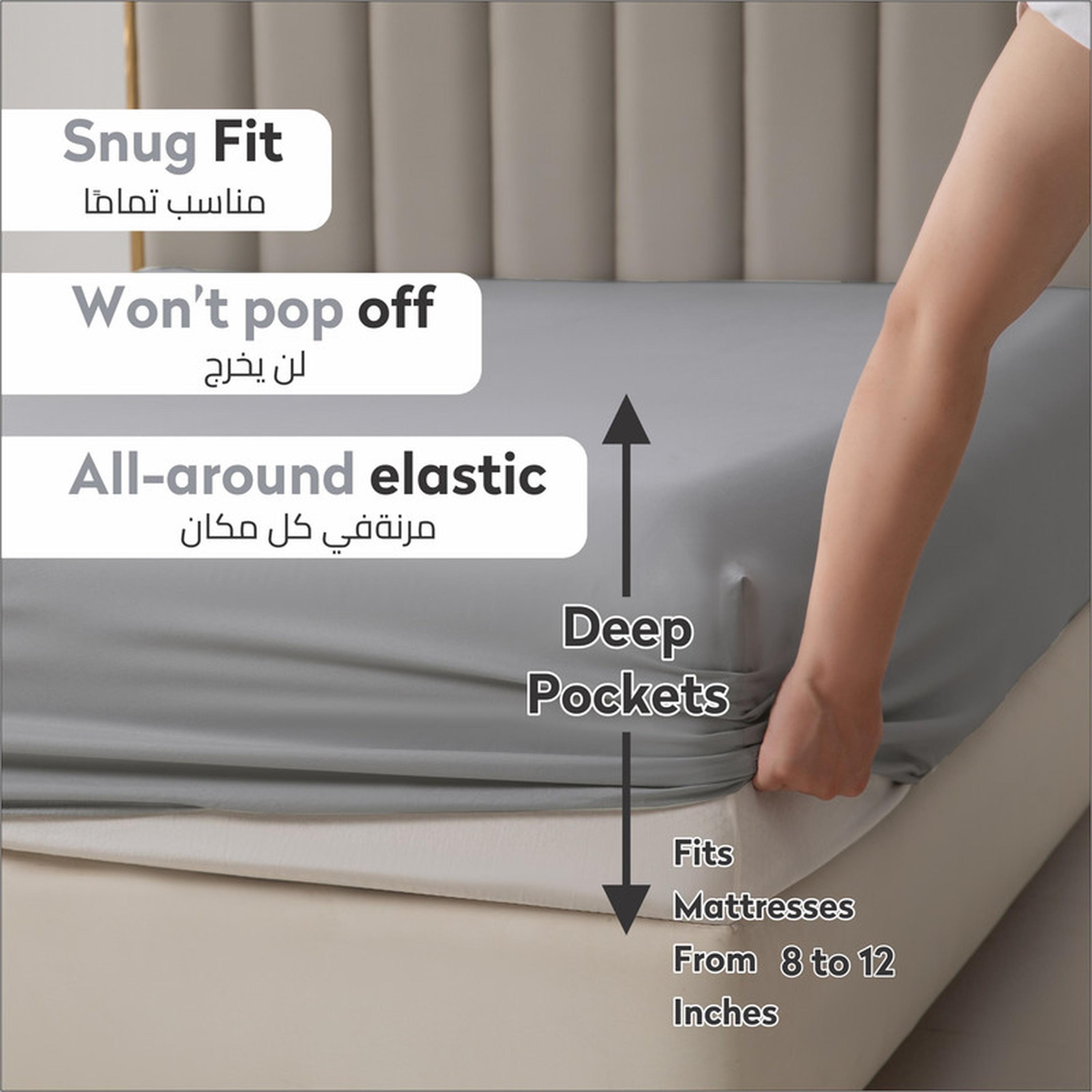 طقم شرشف مطاطي توين بجيب عميق من قطعتين من دونتيلا - 120x200 سم-household-bedding-sheetsandpillowcases-fittedsheets-image-2
