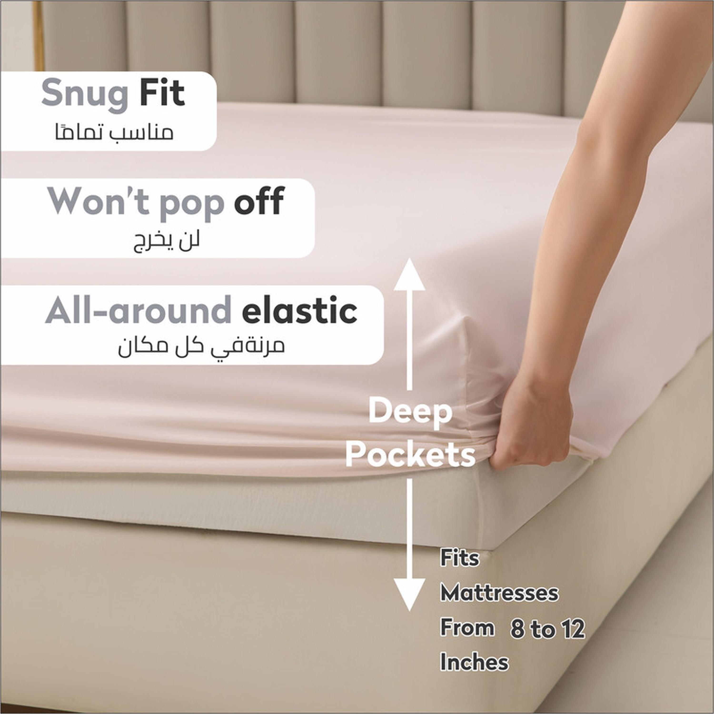 Solid 3-Piece Queen Fitted Sheet Set - 150x200 cms-household-bedding-sheetsandpillowcases-fittedsheets-image-2