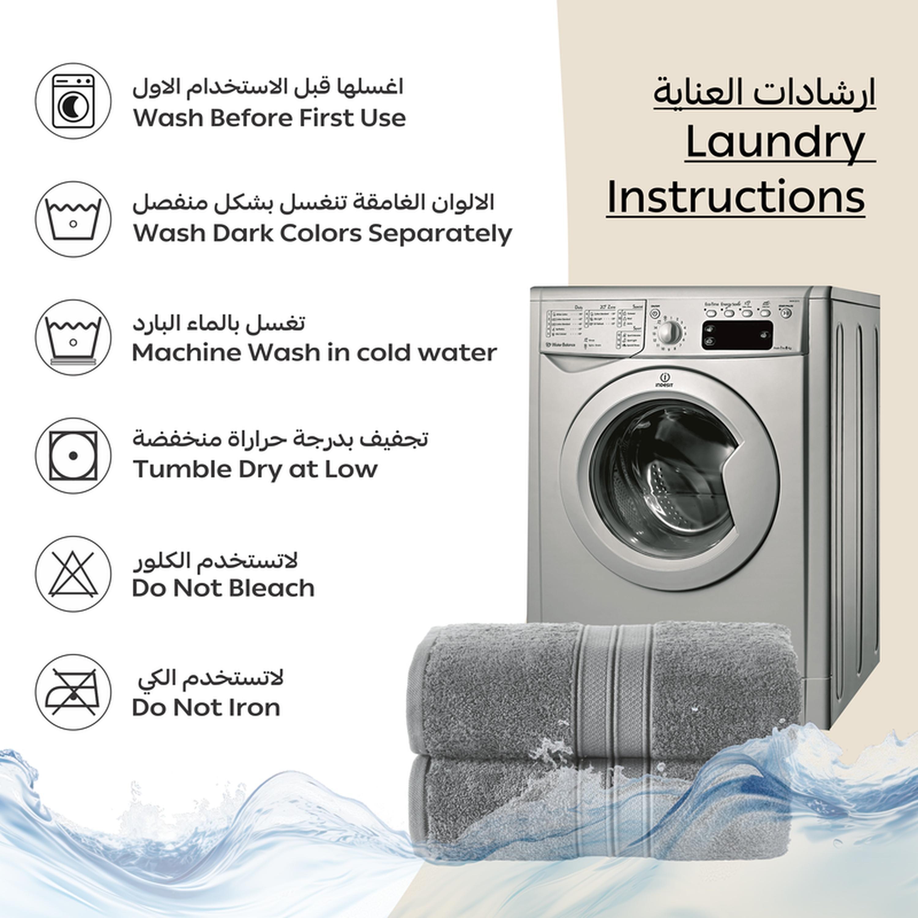 Solid 2-Piece 600 GSM Combed Cotton Bath Towel Set - 70x140 cms-household-bathandlaundry-bathlinen-towels-image-2