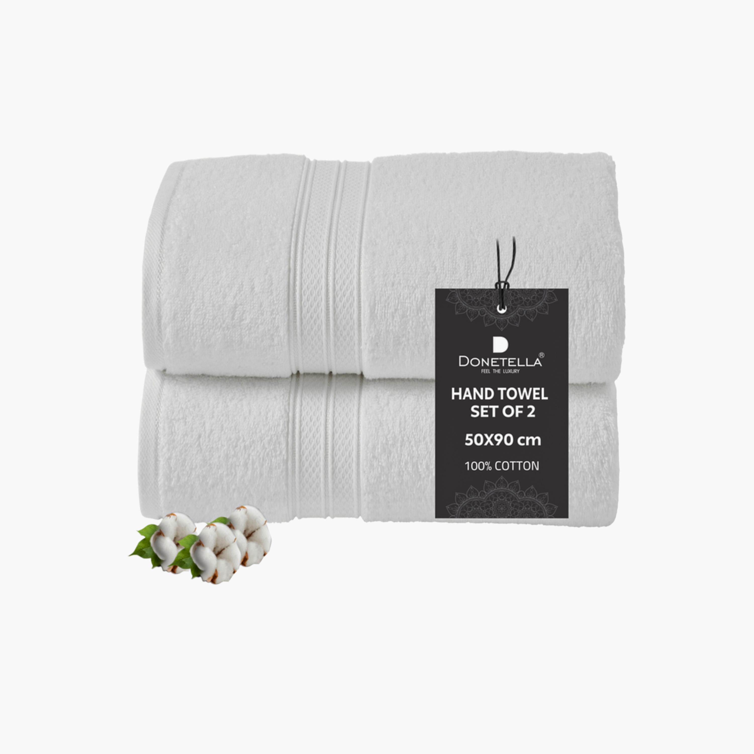 Solid 2-Piece 600 GSM Combed Cotton Hand Towel Set - 50x90 cms-household-bathandlaundry-bathlinen-towels-image-1