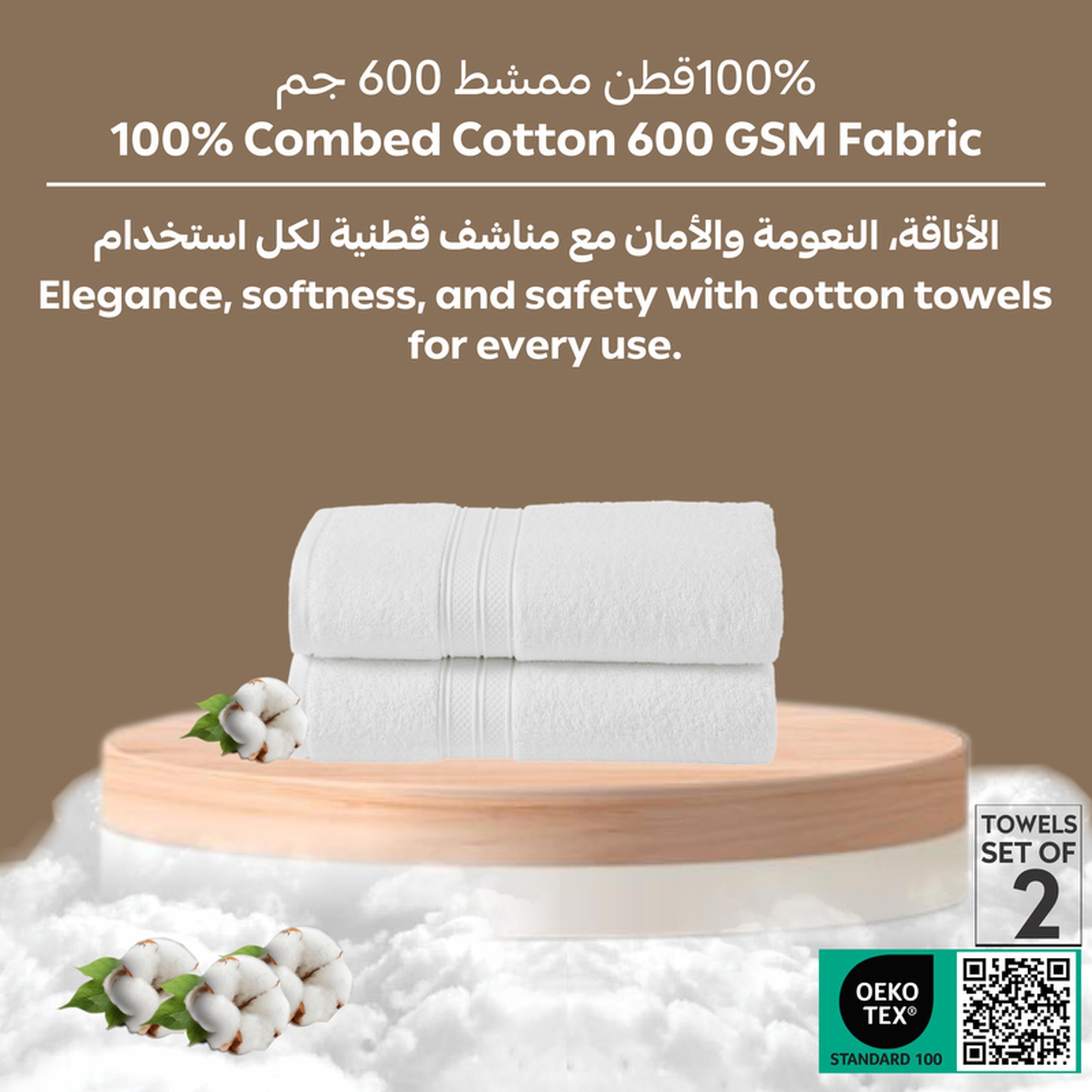 Solid 2-Piece 600 GSM Combed Cotton Hand Towel Set - 50x90 cms-household-bathandlaundry-bathlinen-towels-image-6