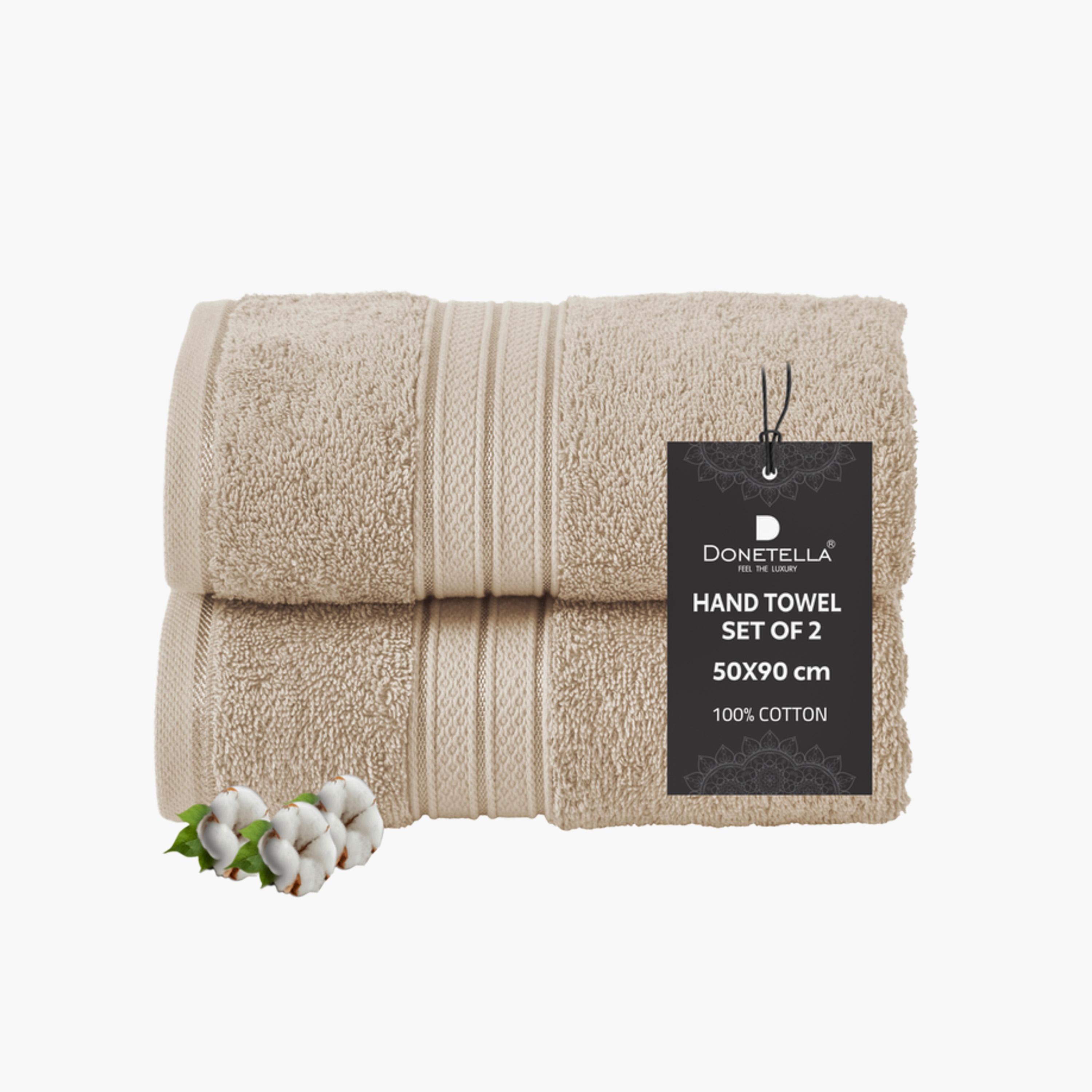 Solid 2-Piece 600 GSM Combed Cotton Hand Towel Set - 50x90 cms-household-bathandlaundry-bathlinen-towels-image-1